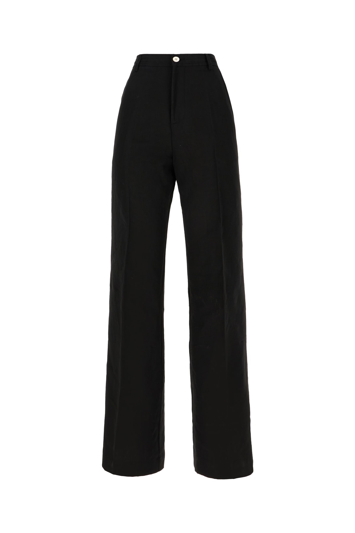 Black Linen Blend Pants