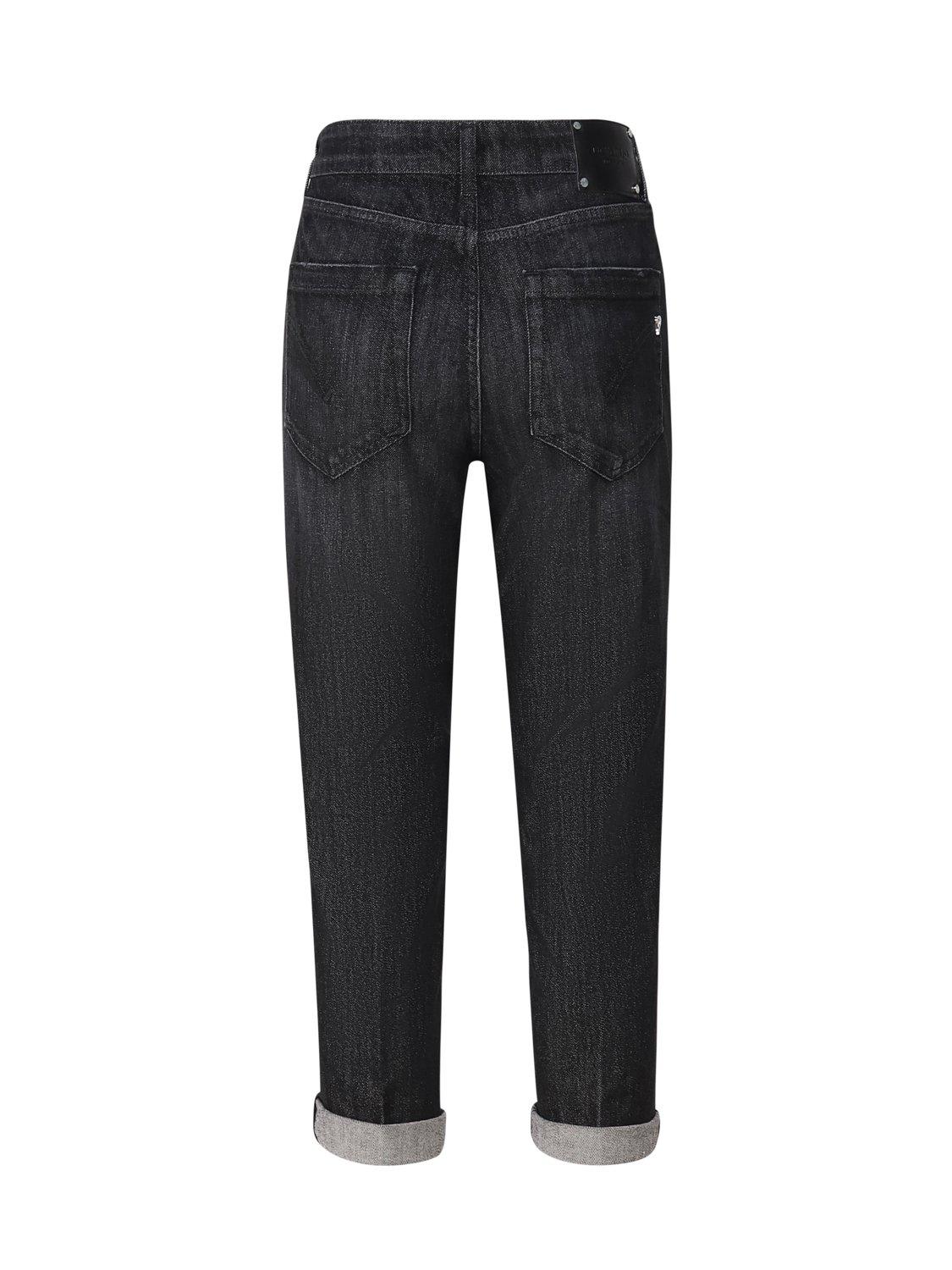 Shop Dondup High-rise Turn-up Hem Jeans In Nero