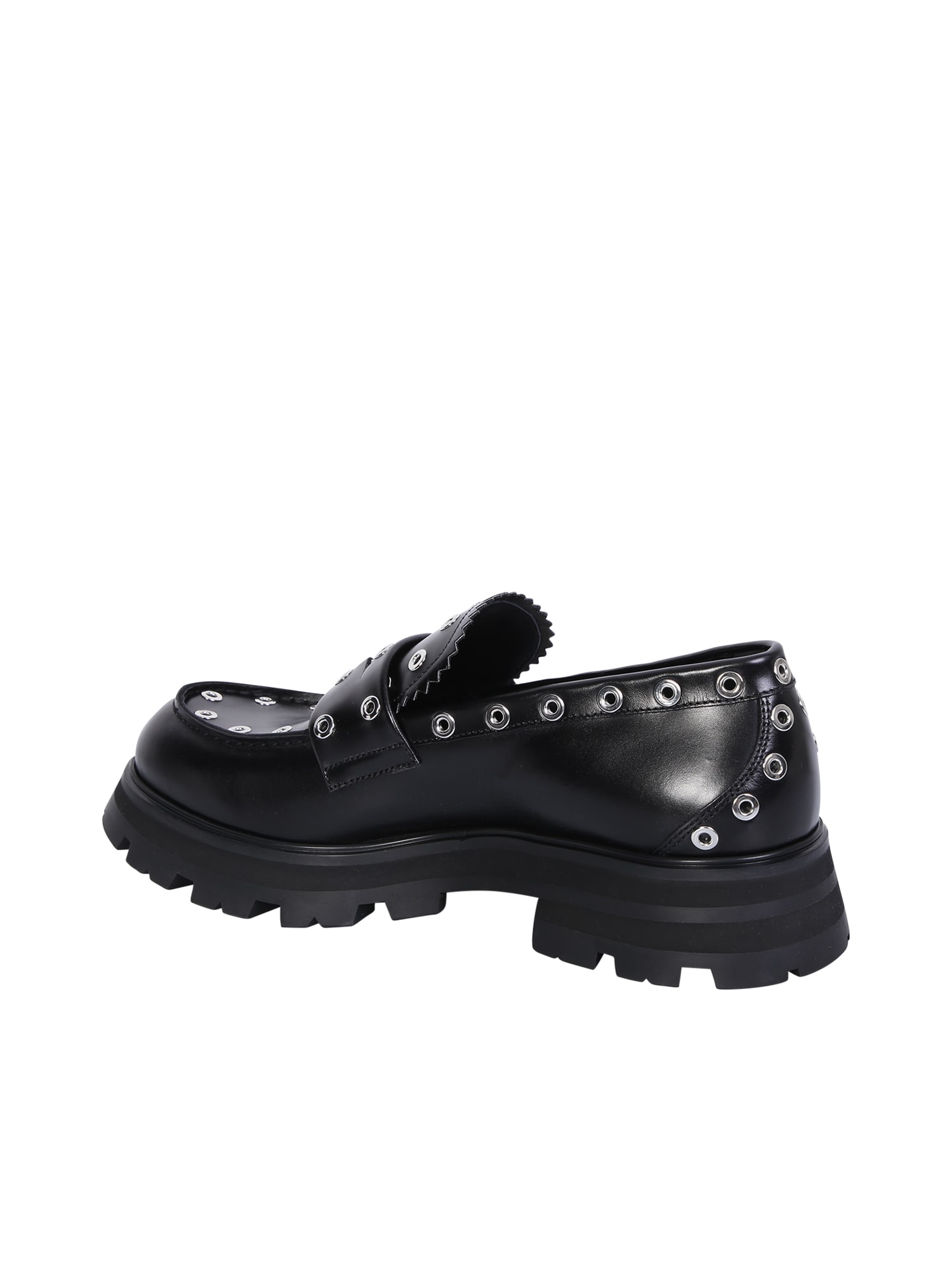 Shop Alexander Mcqueen Loafers Platform Sole In Black