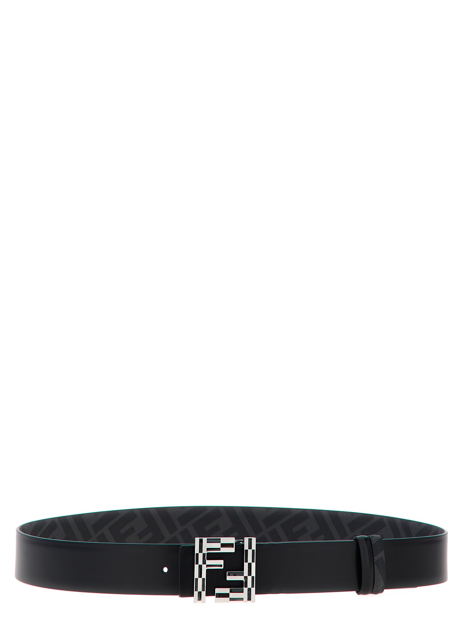 Shop Fendi Squared Ff Reversible Belt In Black