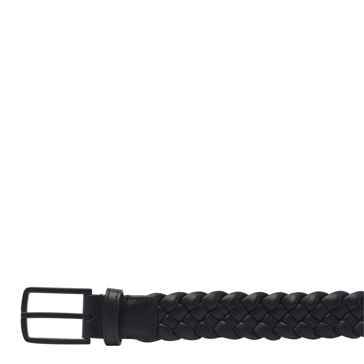 Bottega Veneta Padded Intreccio Belt In Black