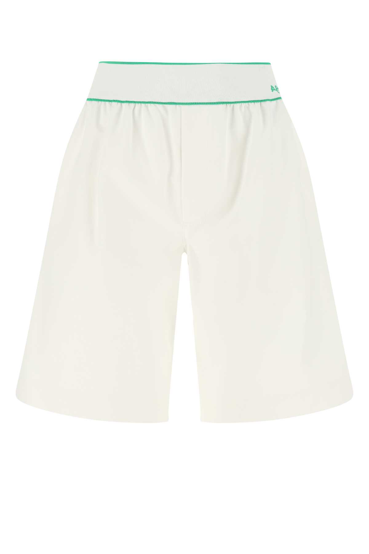 White Cotton Bermuda Shorts