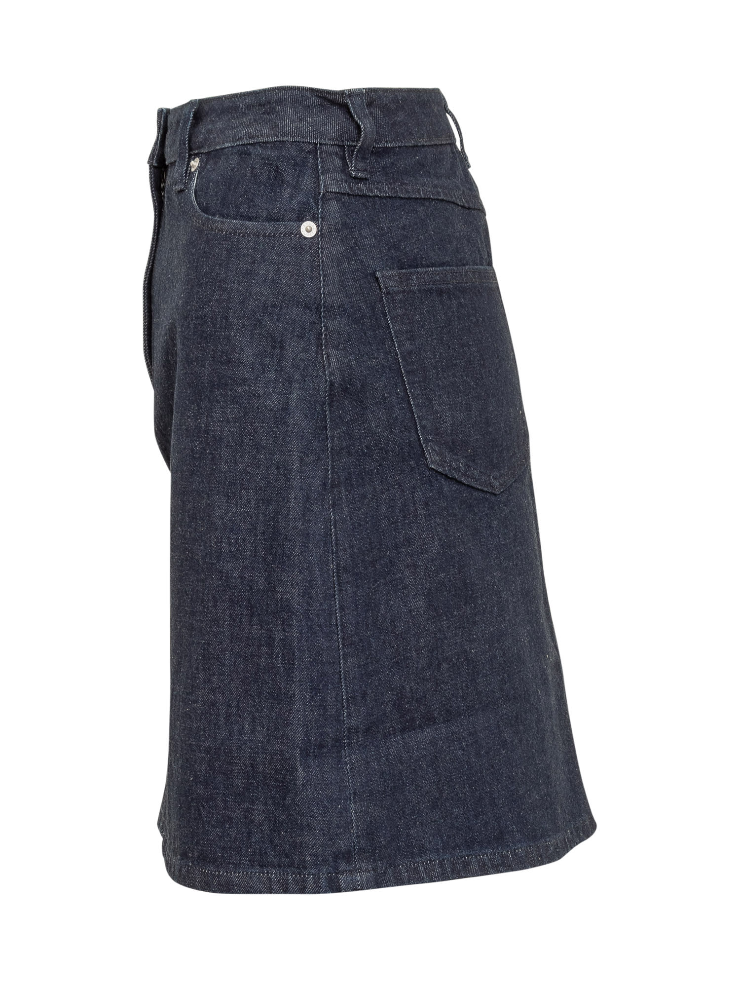 Shop Kenzo Skirt With  Rose Motif In Rinse Blue Denim