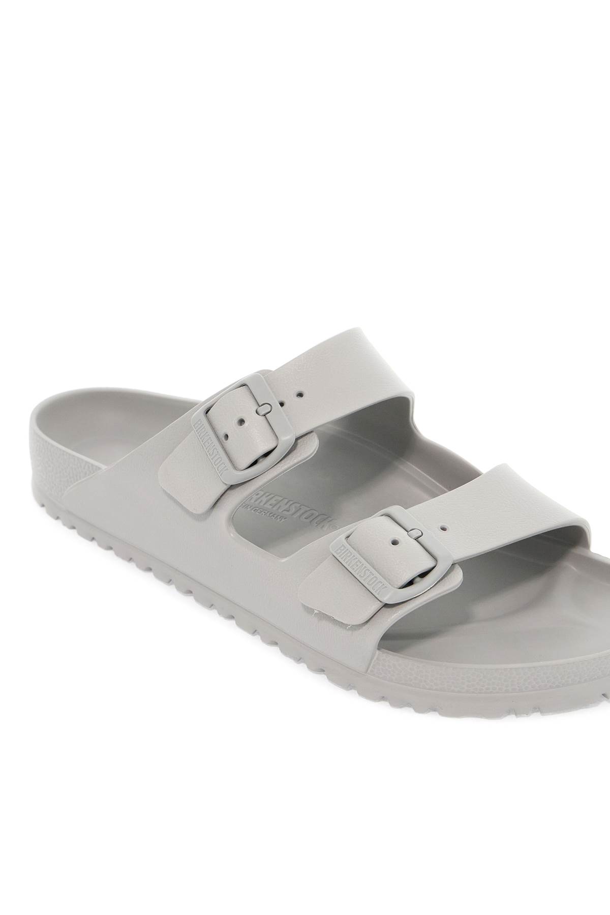 Shop Birkenstock Arizona Eva Slides Narrow Fit In Stone Coin (grey)