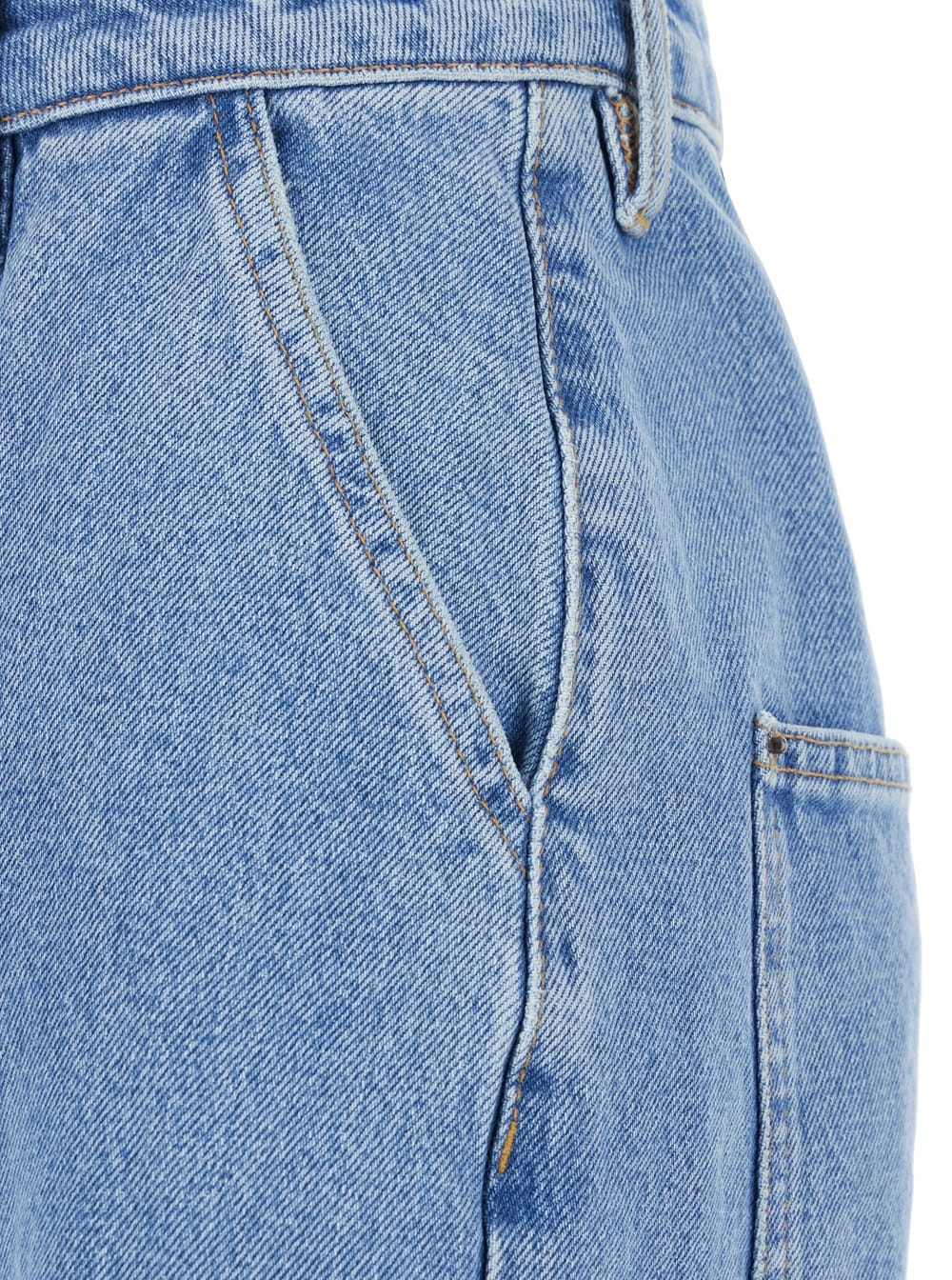 Rotate Birger Christensen Cargo Denim Pants In Blue