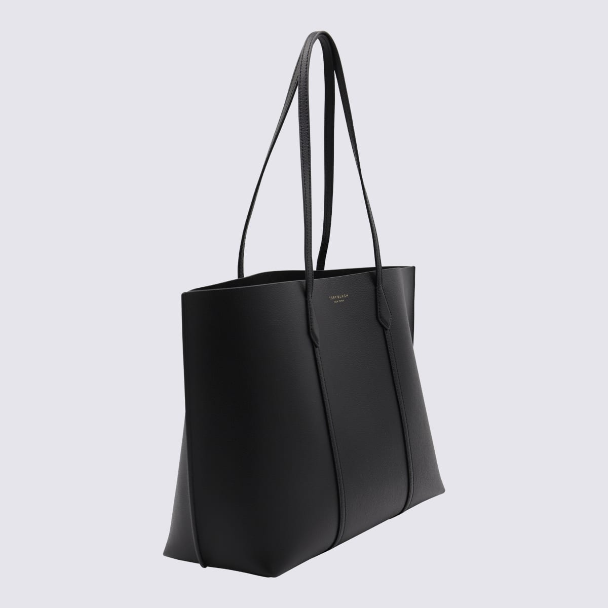 Tory Burch Black Leather Perry Tote Bag In Black