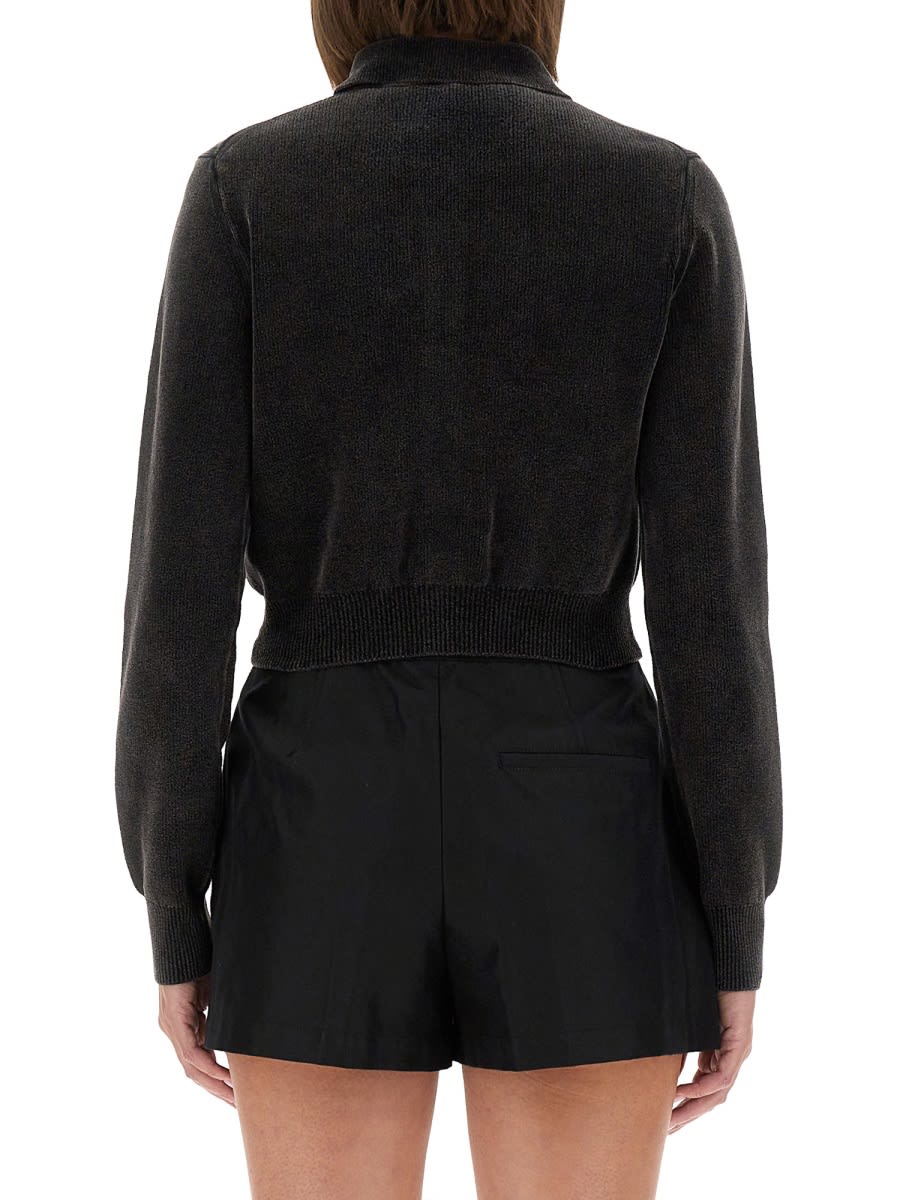 Alexander Wang Cardigan With Collar In Gray