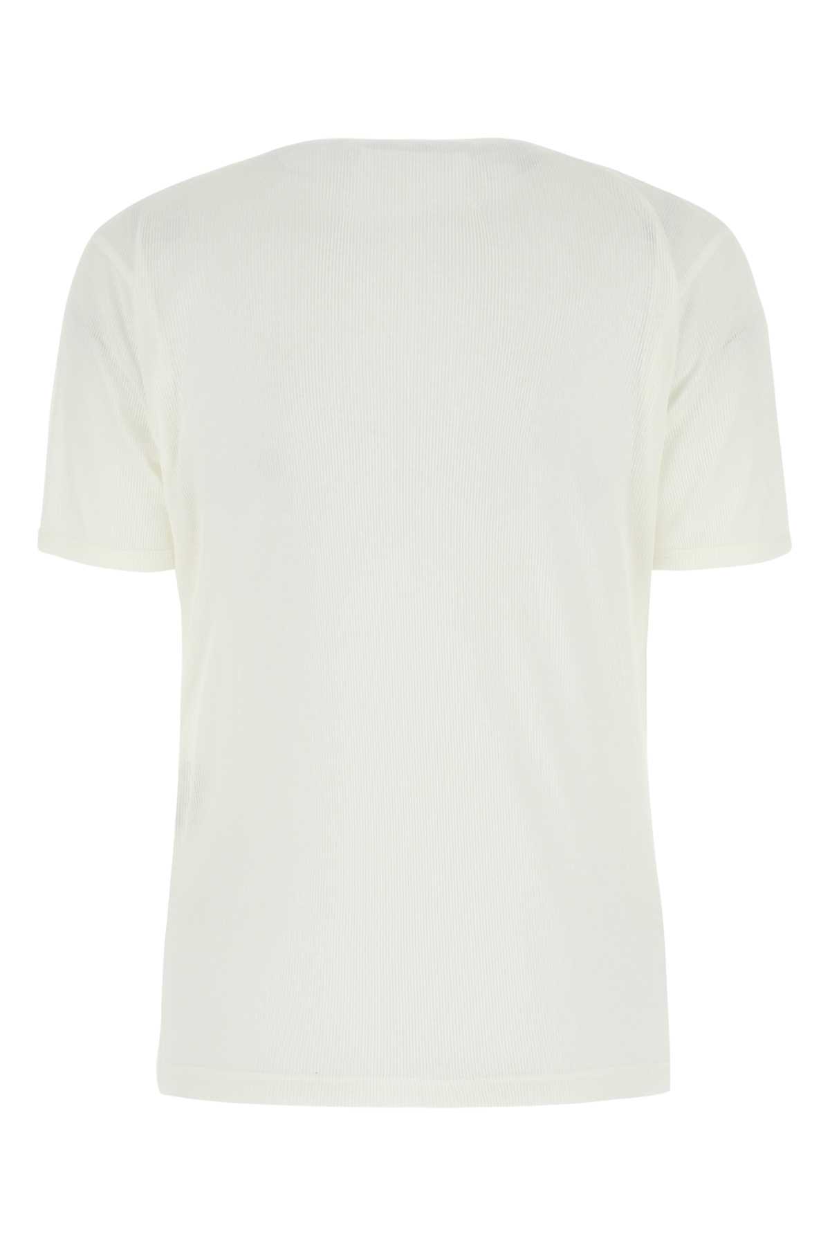 Shop Maison Margiela White Cotton Blend T-shirt In 100