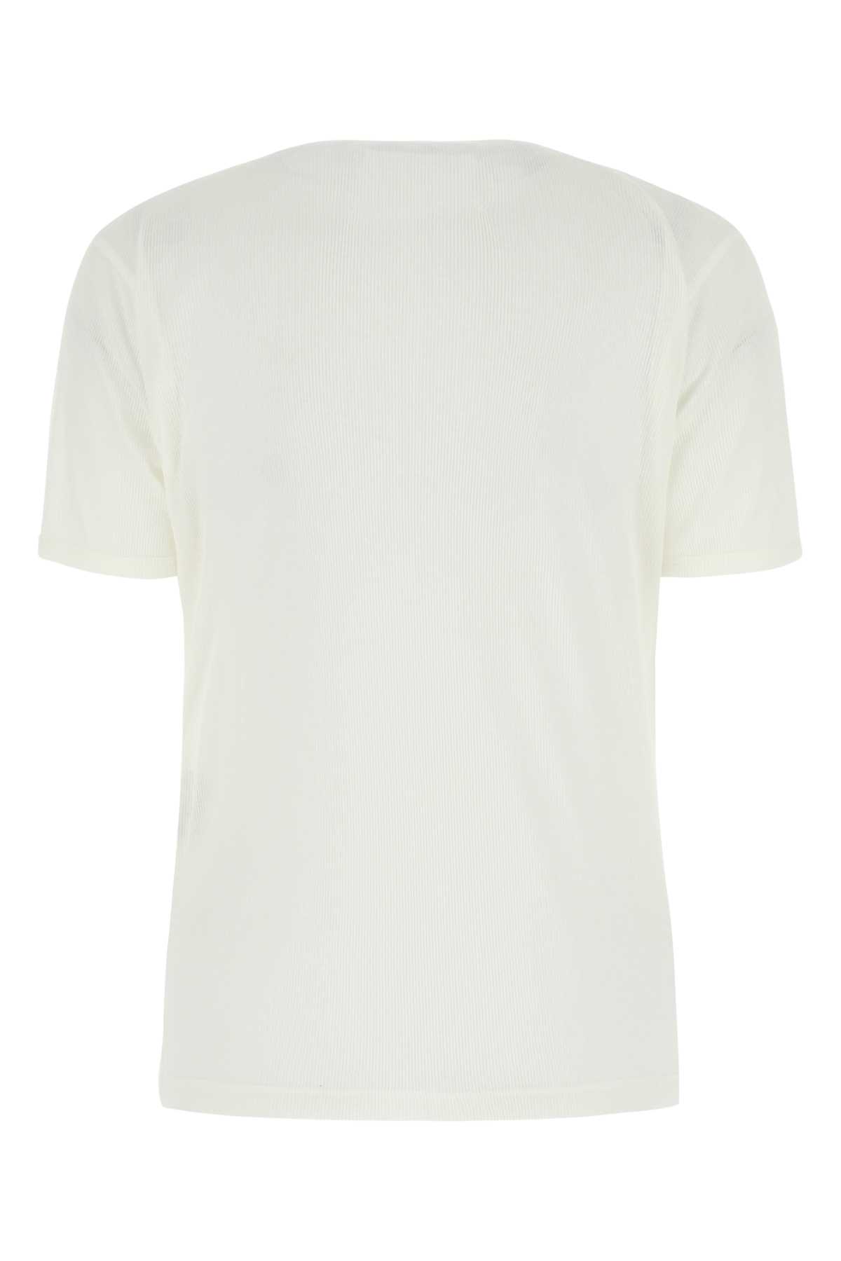 MAISON MARGIELA WHITE COTTON BLEND T-SHIRT