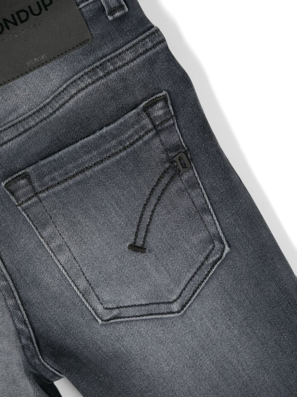 Shop Dondup Black George Jeans With Abrasions In Grey