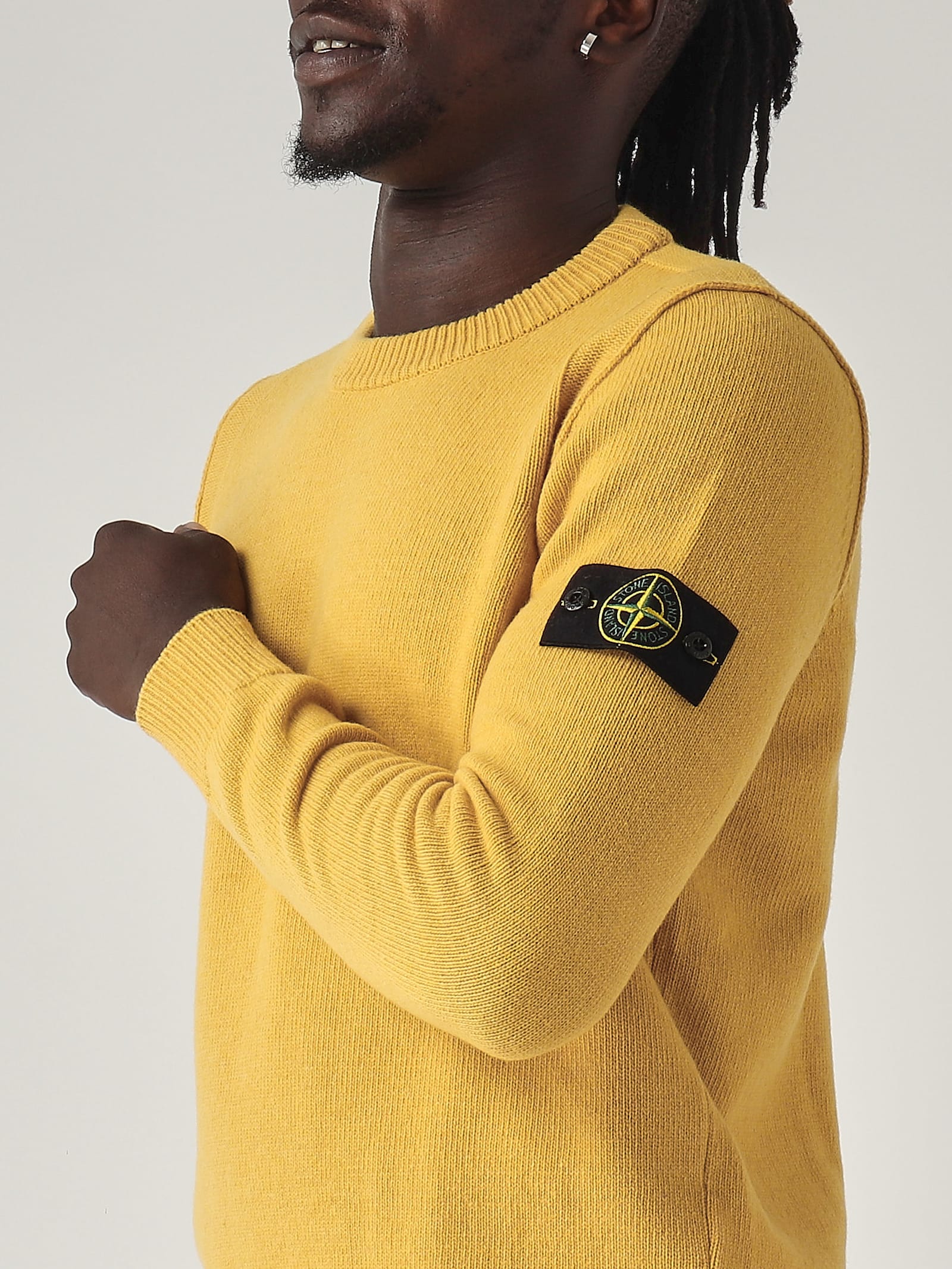 Shop Stone Island Maglia Sweater In Ocra