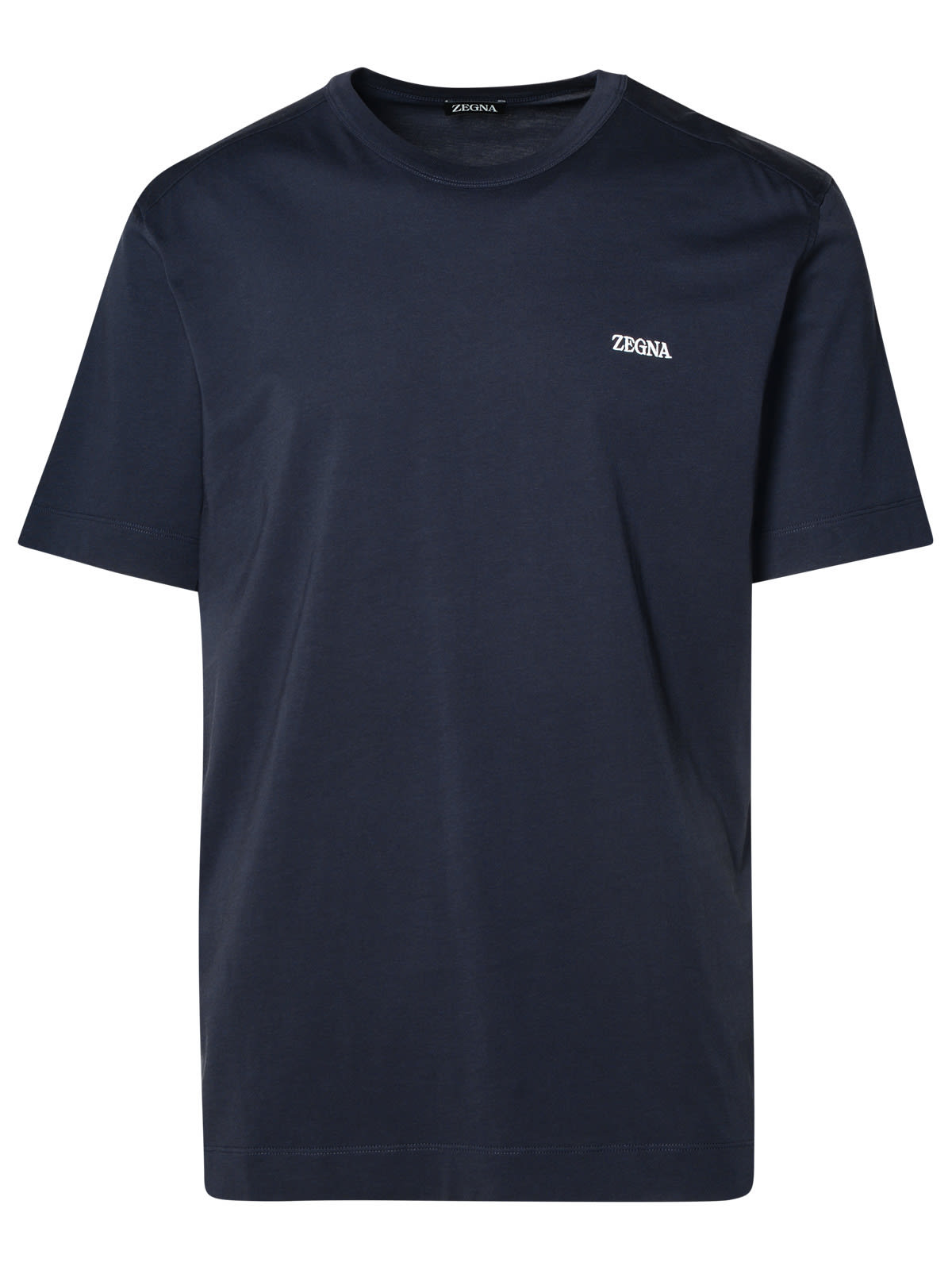 Zegna Crew-neck T-shirt In Cotton In Blue
