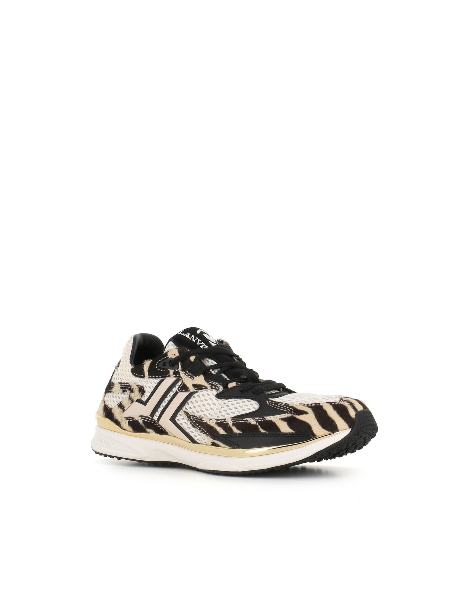 Shop Lanvin Sneaker In Bianca/nera