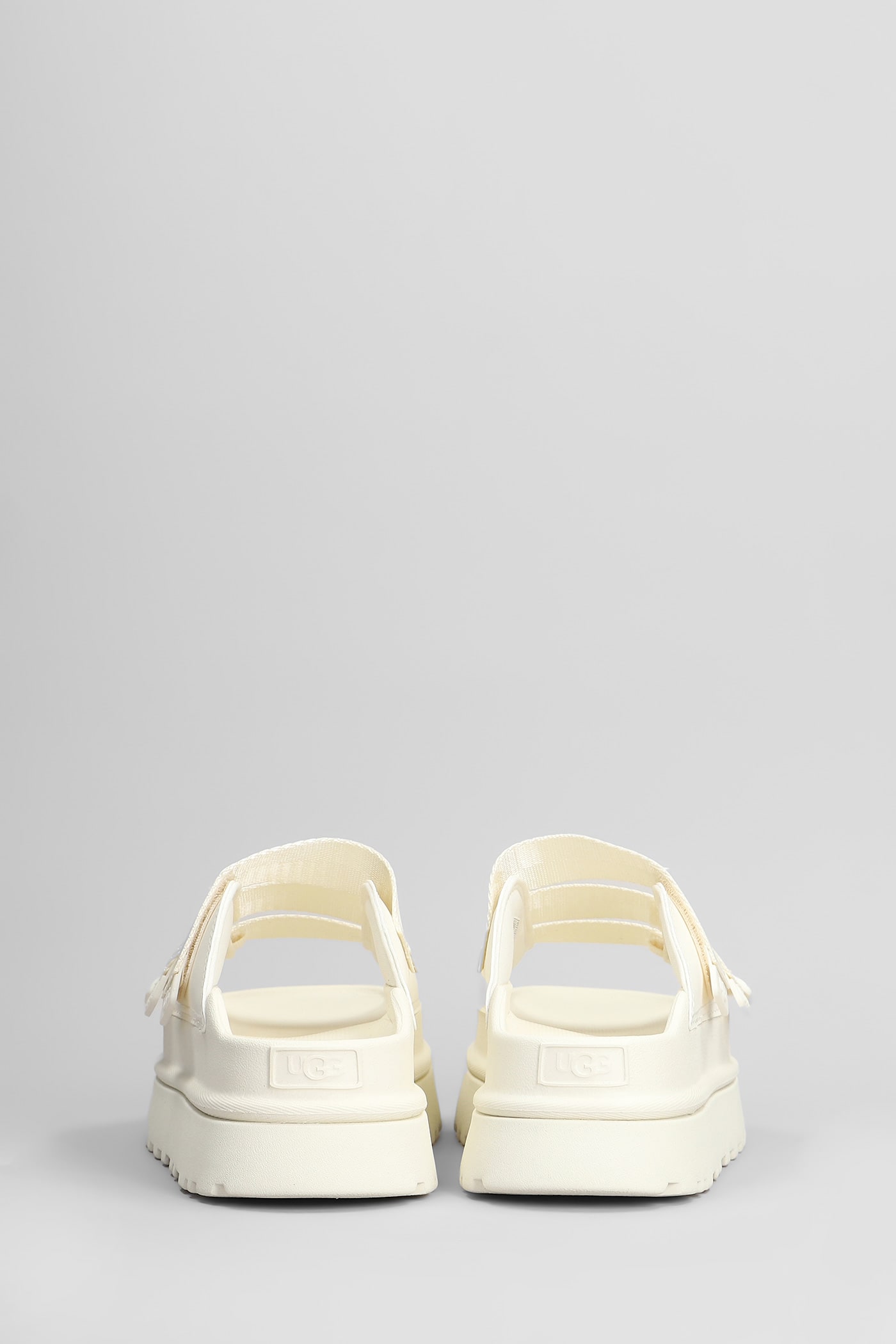 Shop Ugg Goldenglow Slide Slipper-mule In Beige Rubber/plasic