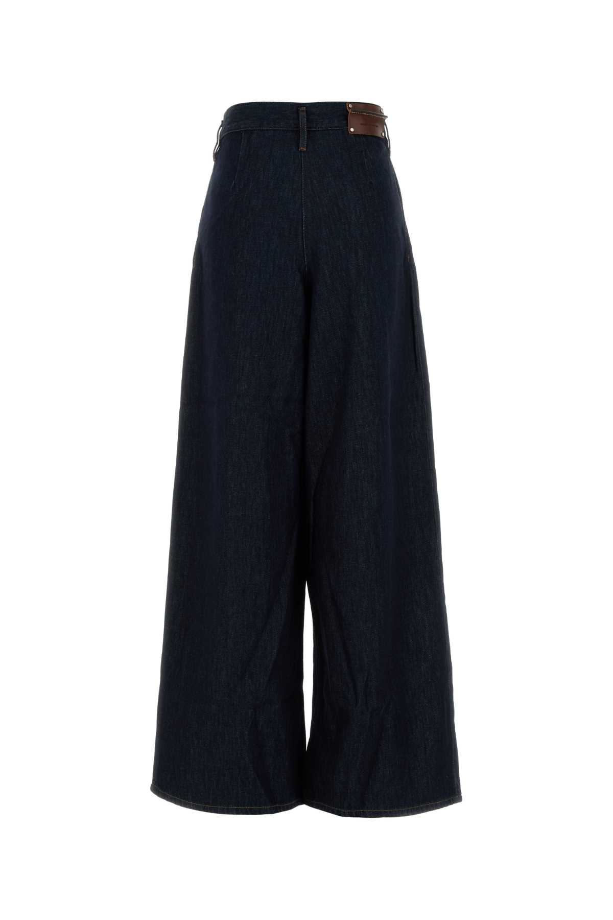 Dries Van Noten Dark Blue Denim Pamplona Wide-leg Jeans In Black