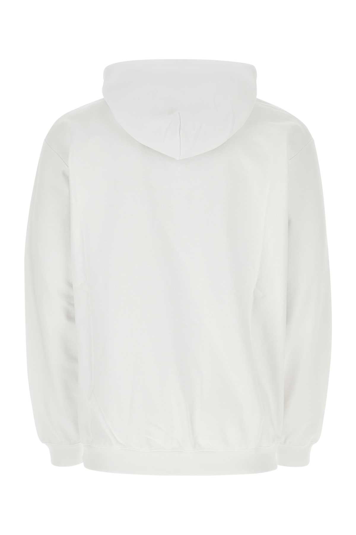 Vtmnts White Cotton Blend Oversize Sweatshirt In White / Black