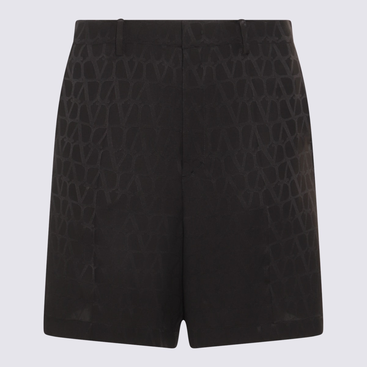 Shop Valentino Black Silk Shorts