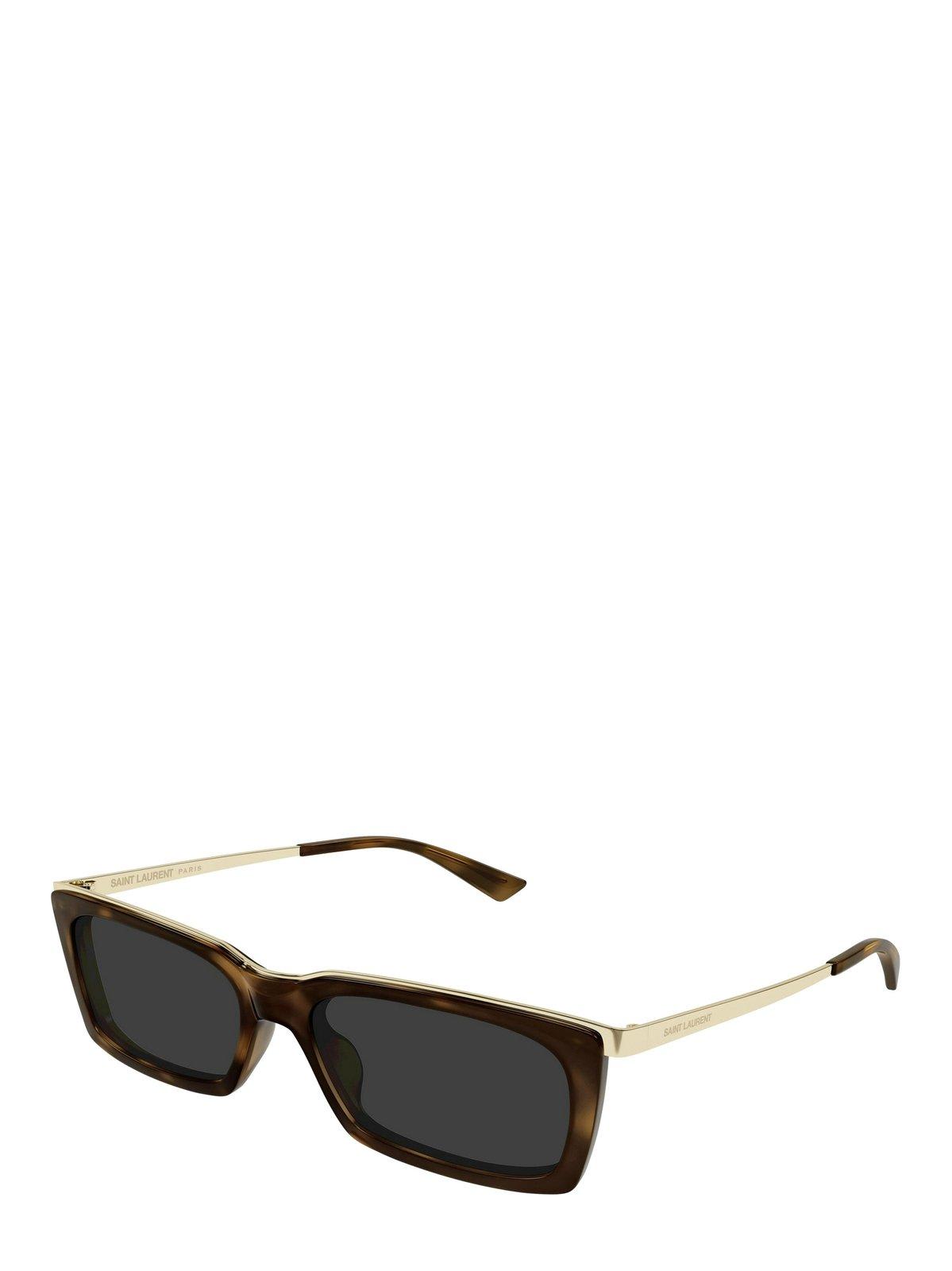 Saint Laurent Rectangle-frame Sunglasses In Brown