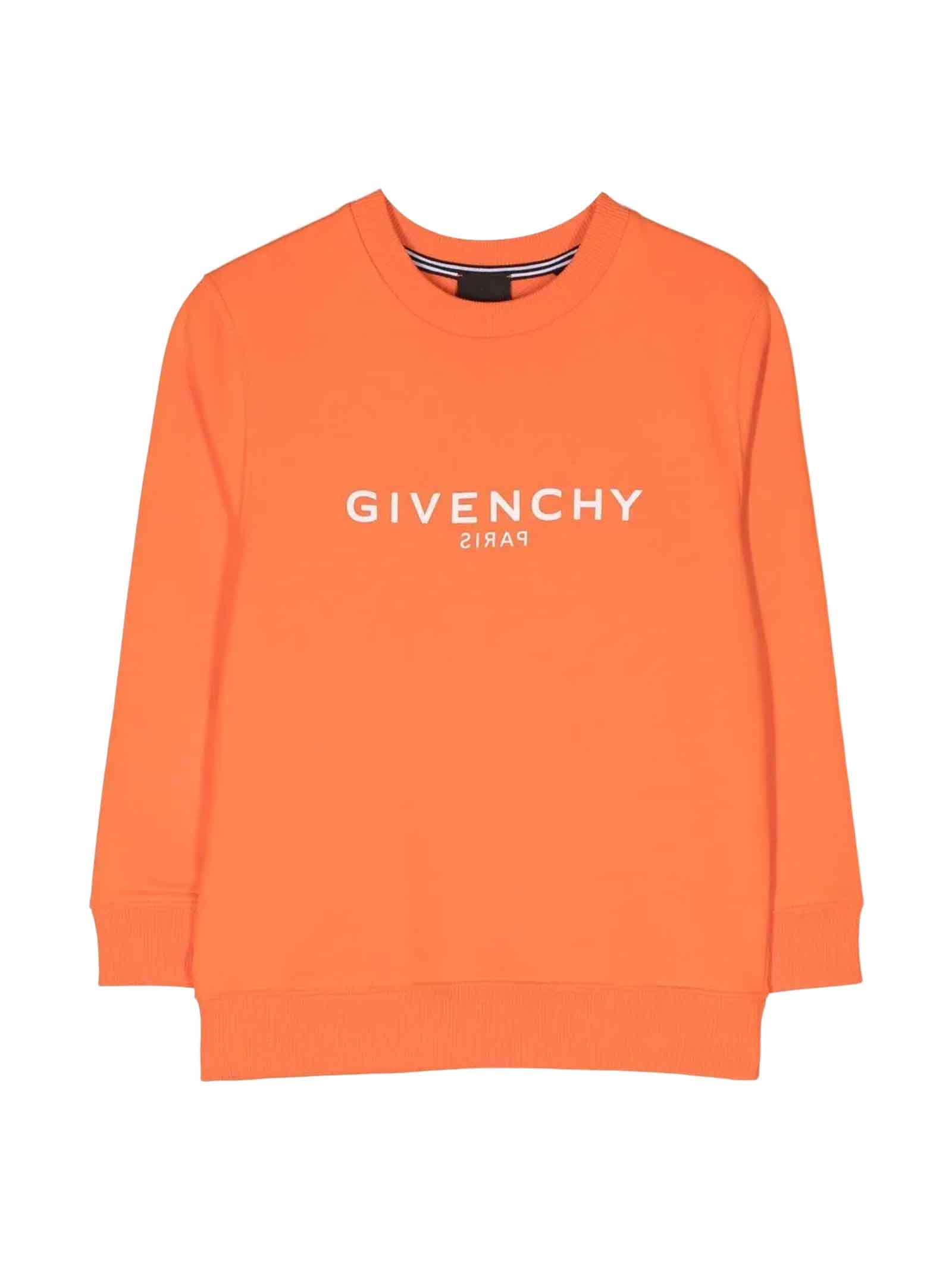 Givenchy Kids' Orange Sweatshirt Boy In Papavero