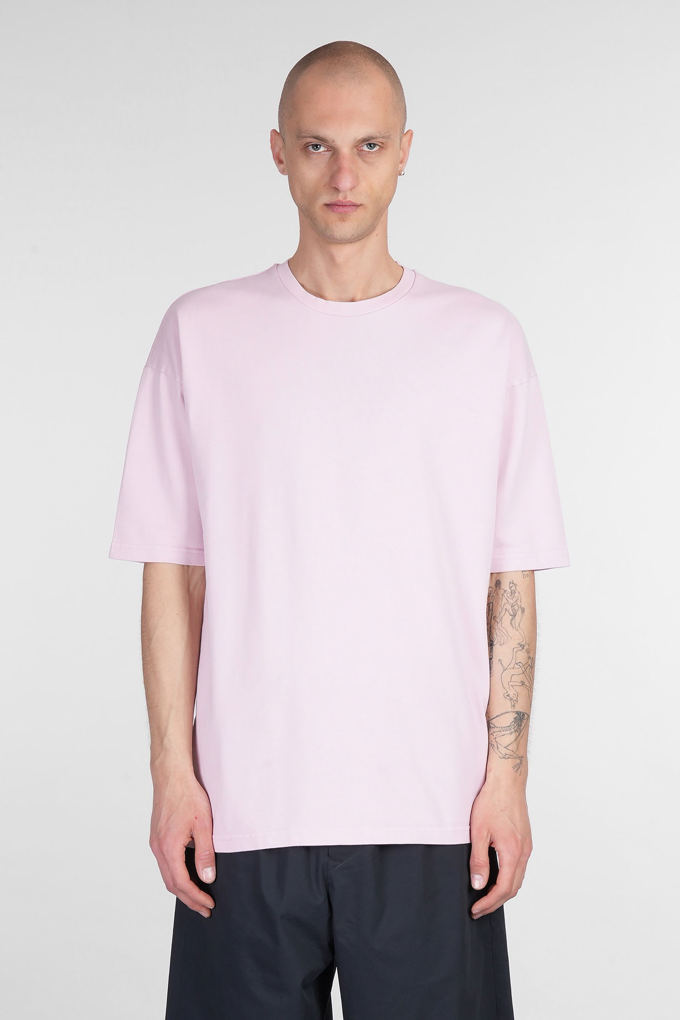 T-shirt In Rose-pink Cotton