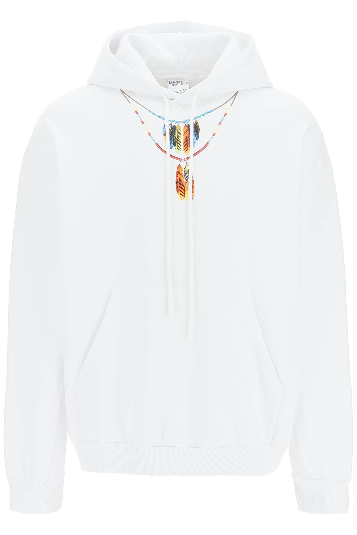 MARCELO BURLON COUNTY OF MILAN FEATHERS NECKLACE HOODIE