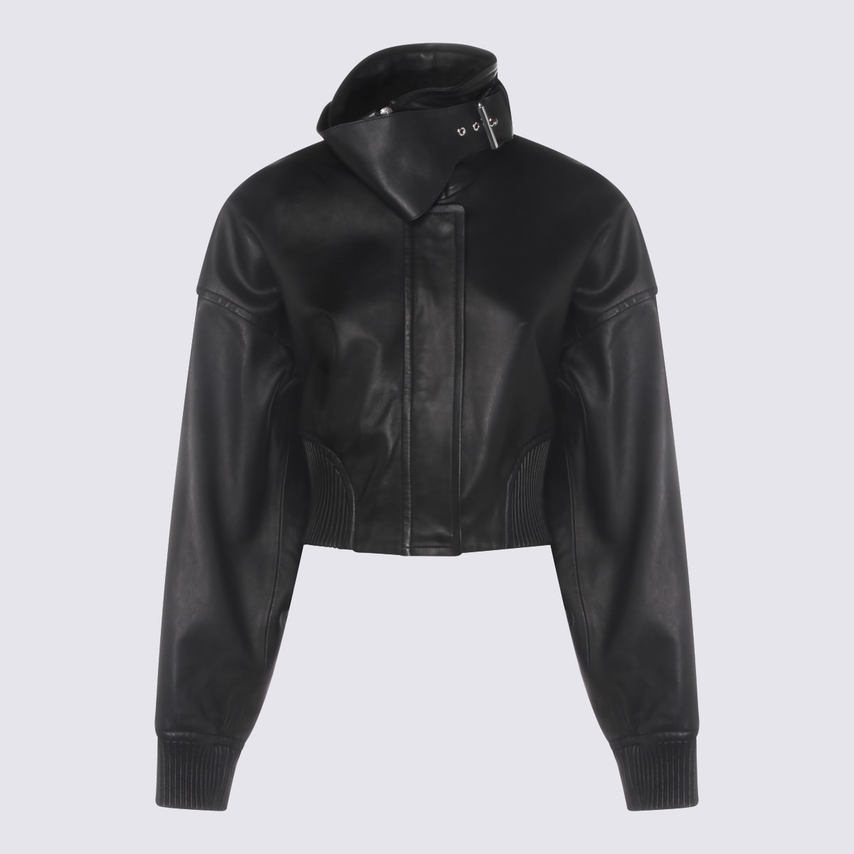 SportMax Black Leather Jacket