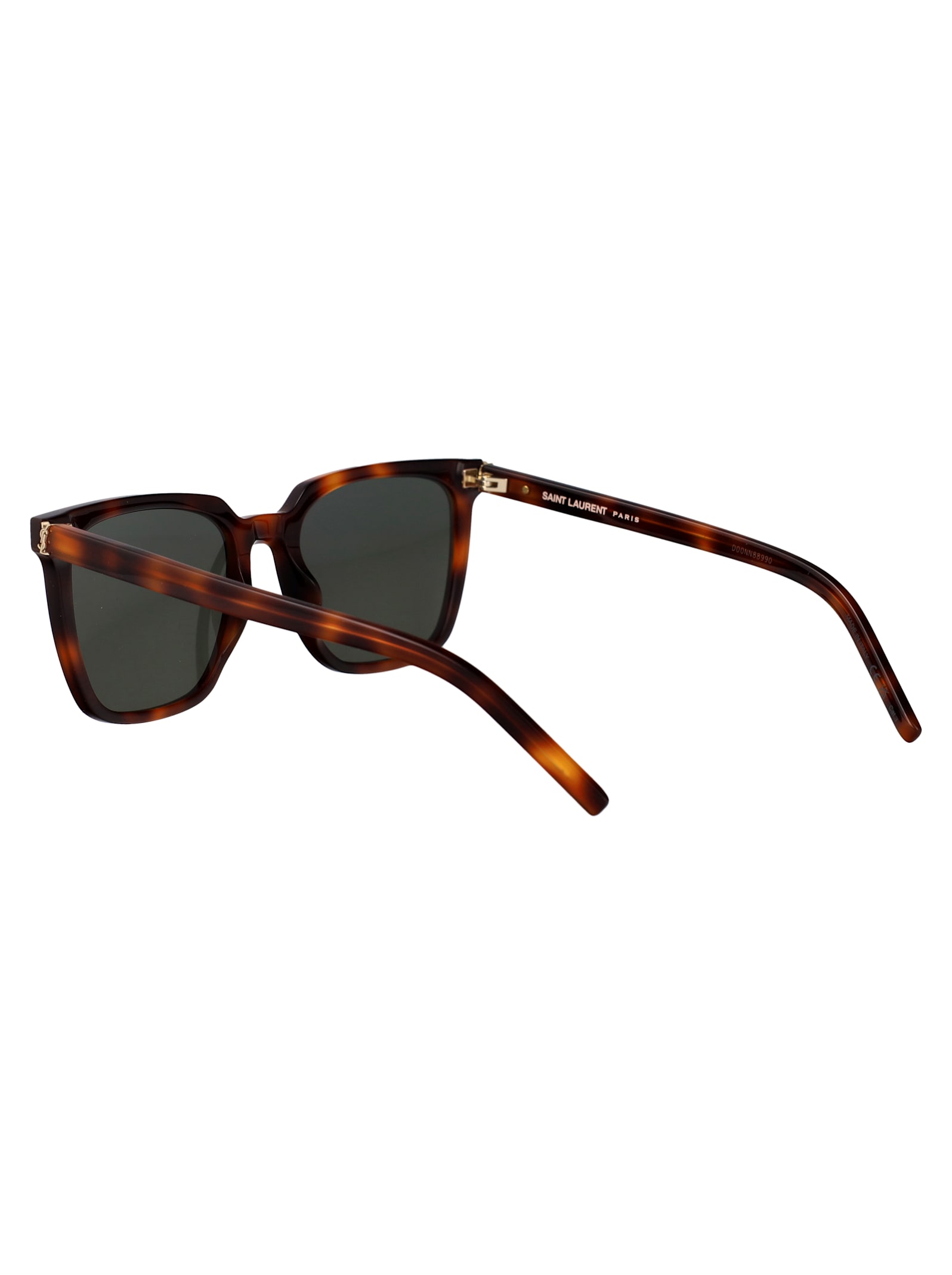 Saint Laurent Havana-havana-grey Recycled Acetate Sunglasses In Brown