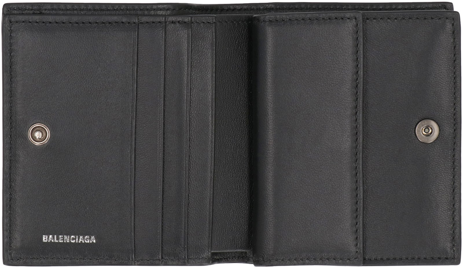 Shop Balenciaga Leather Wallet In Black