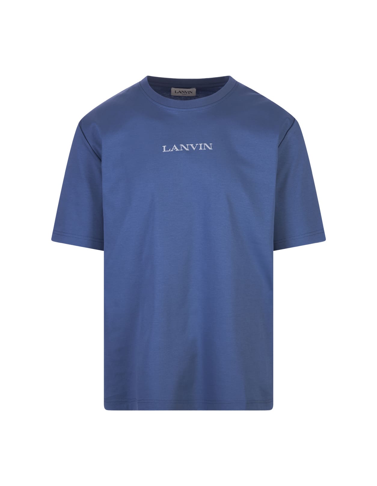Lanvin Cornflower Embroidered Straight Fit T-shirt In Blue