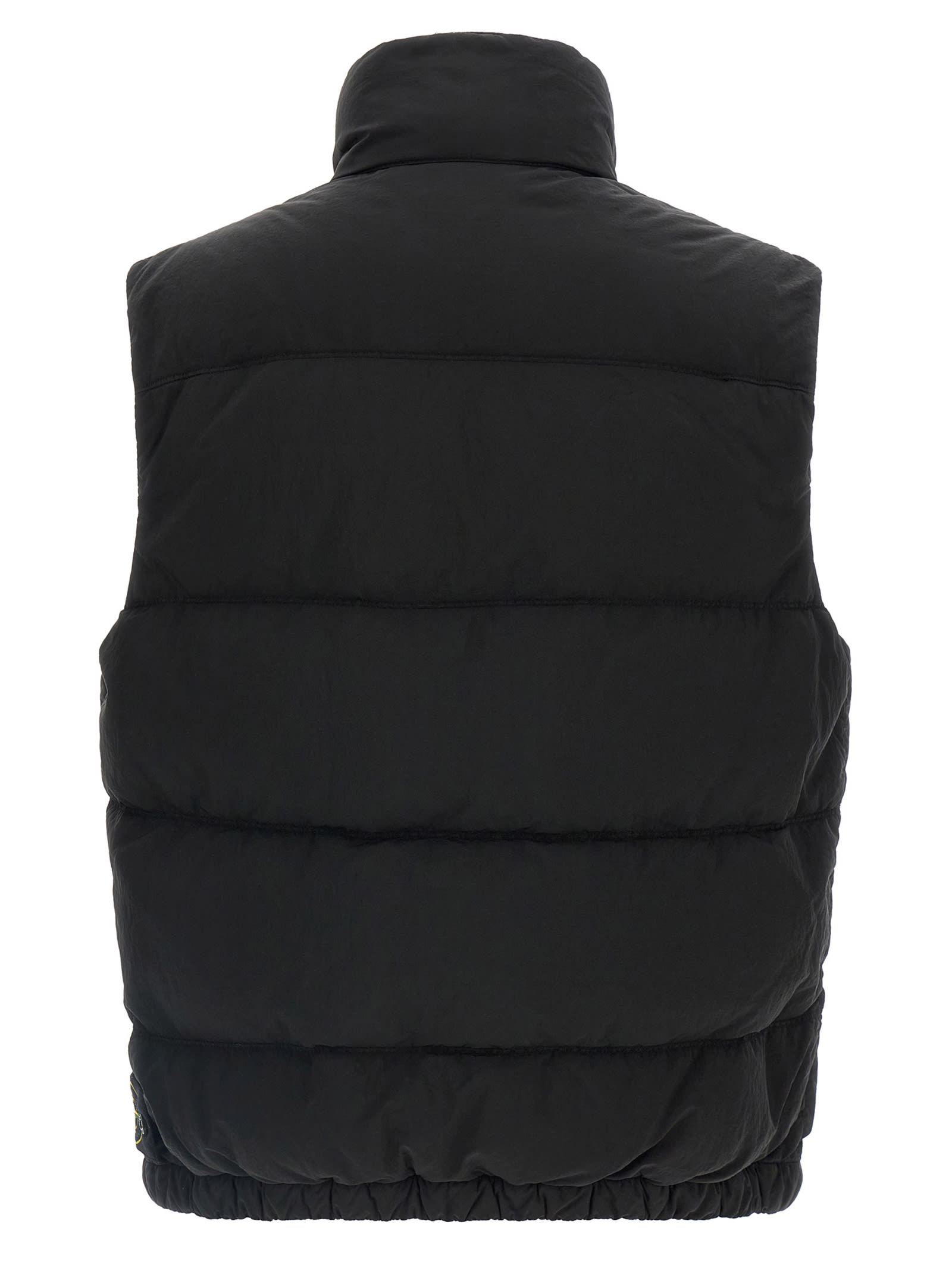 Stone Island Down Vest With Anti-drop And Dual Zip Pockets In Black