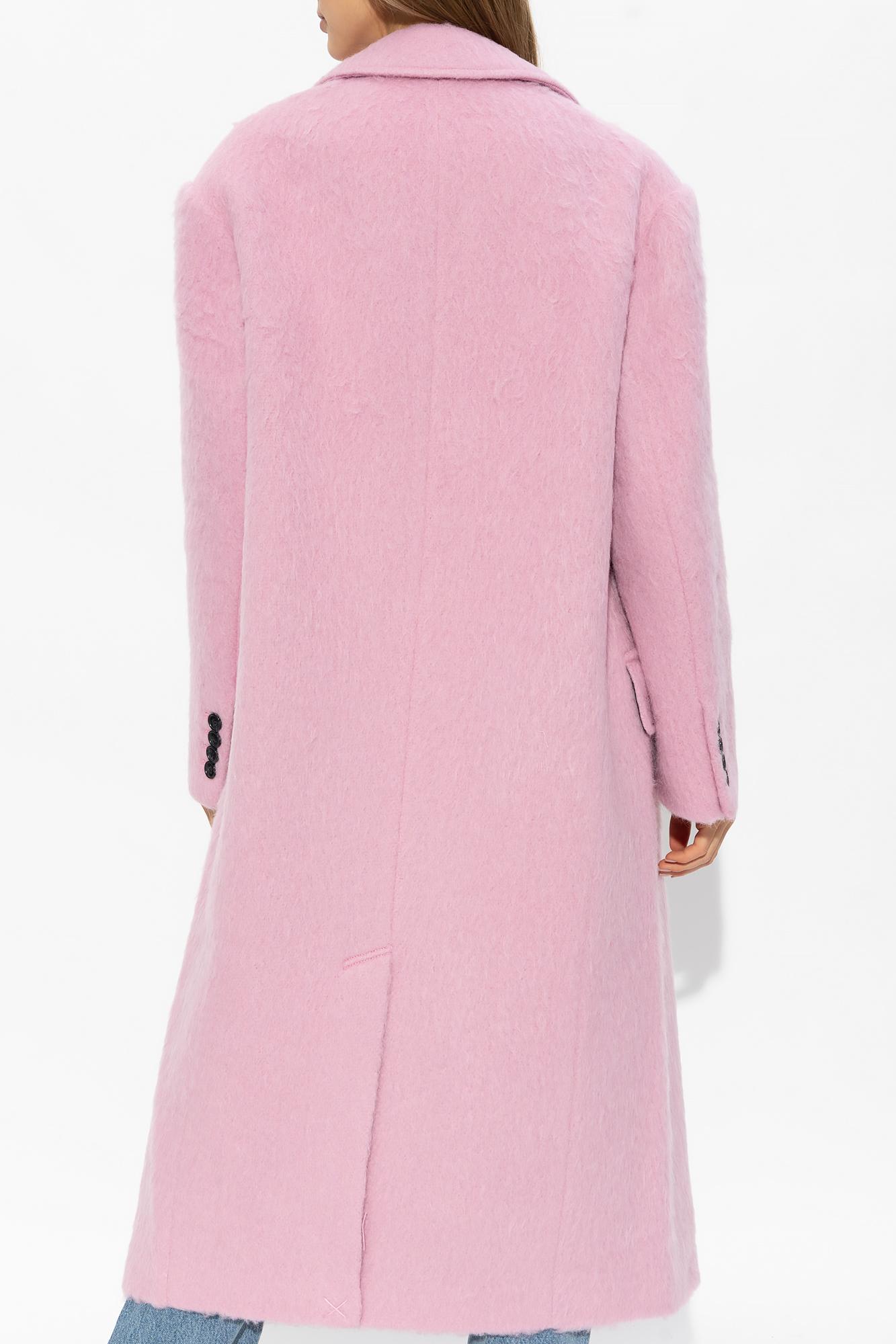 Stand Studio Essa Brushed Double-breasted Wool-blend Coat In Pink