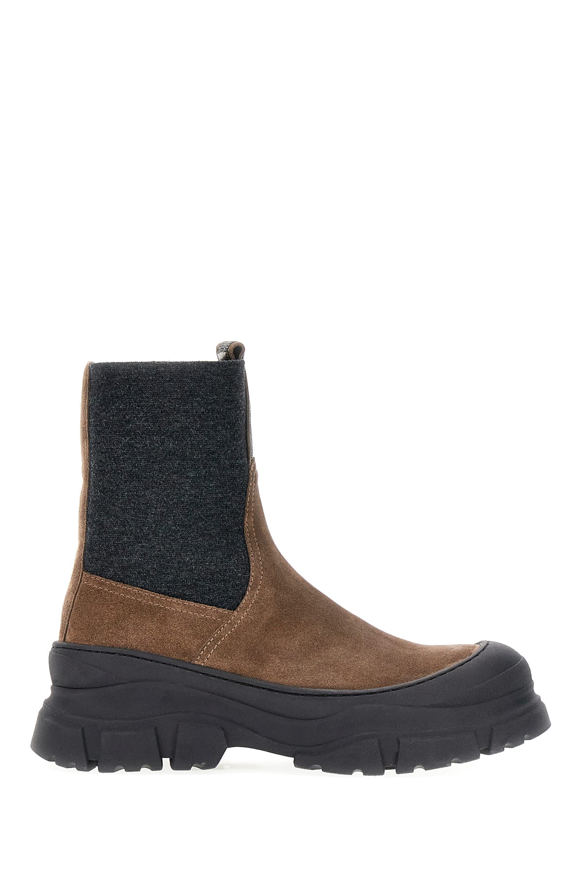 Shop Brunello Cucinelli Brown Suede Ankle Boots In C8769