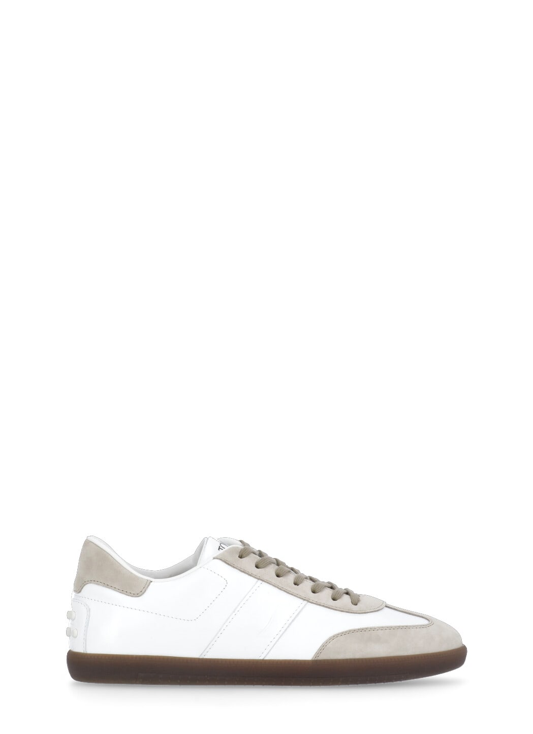 Tod's Leather Sneakers In Bianco