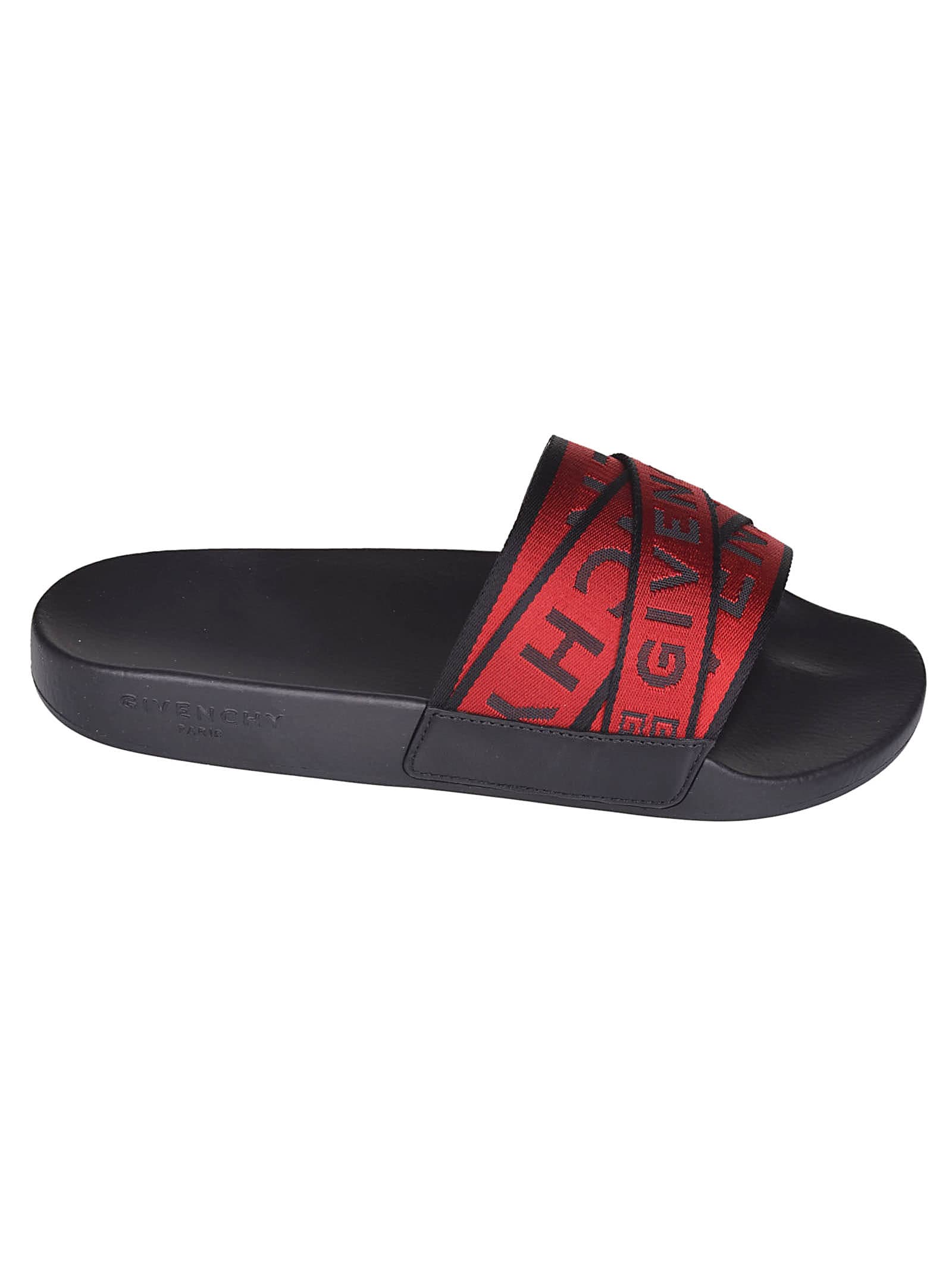 Givenchy Givenchy Logo Strap Sliders - Red/black - 10851810 | italist