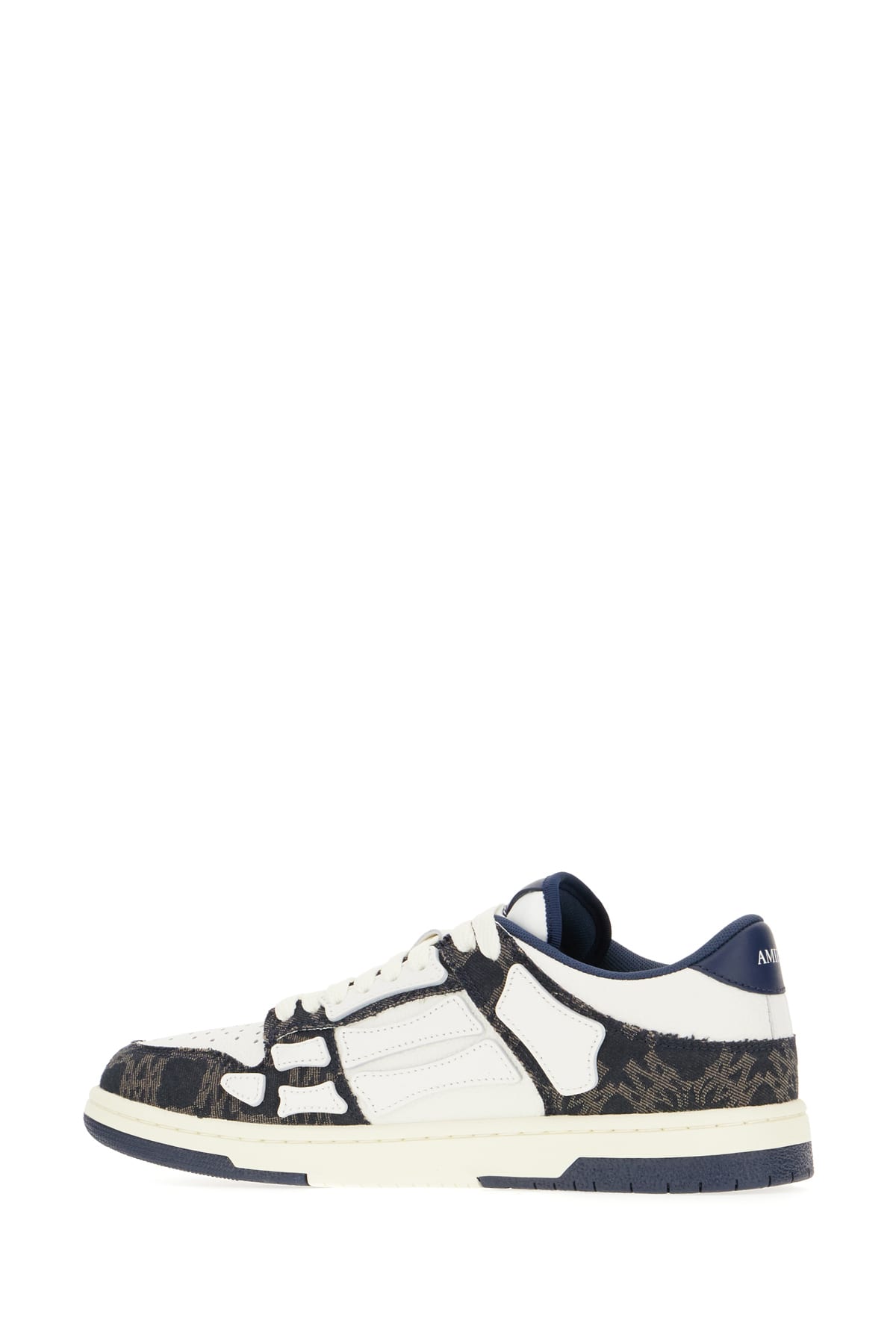 Amiri Multicolor Leather And Fabric Bandana Denim Skel Sneakers In Midnight Indigo