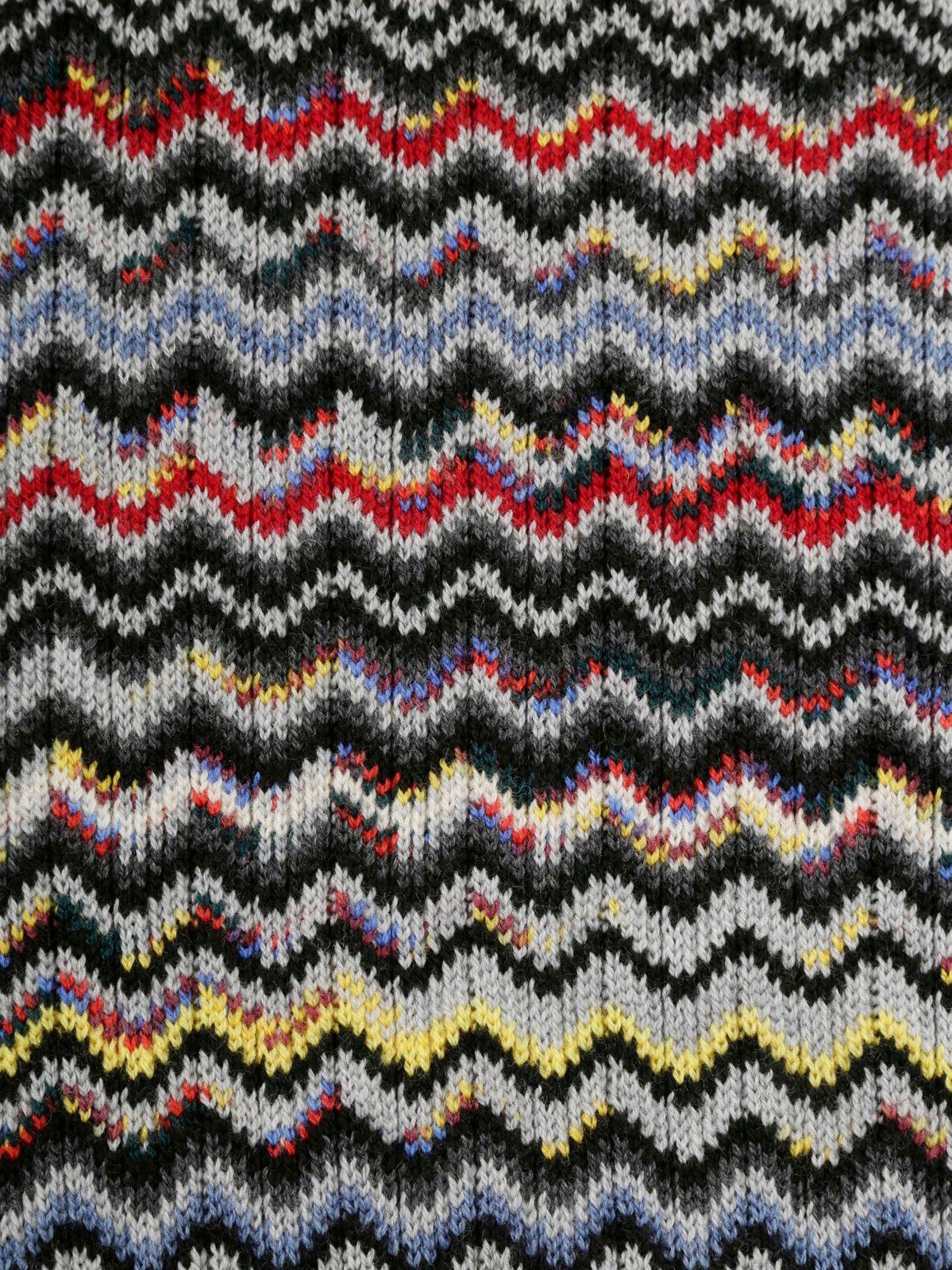 Missoni Chevron-knitted Wraparound Scarf In Multicolour