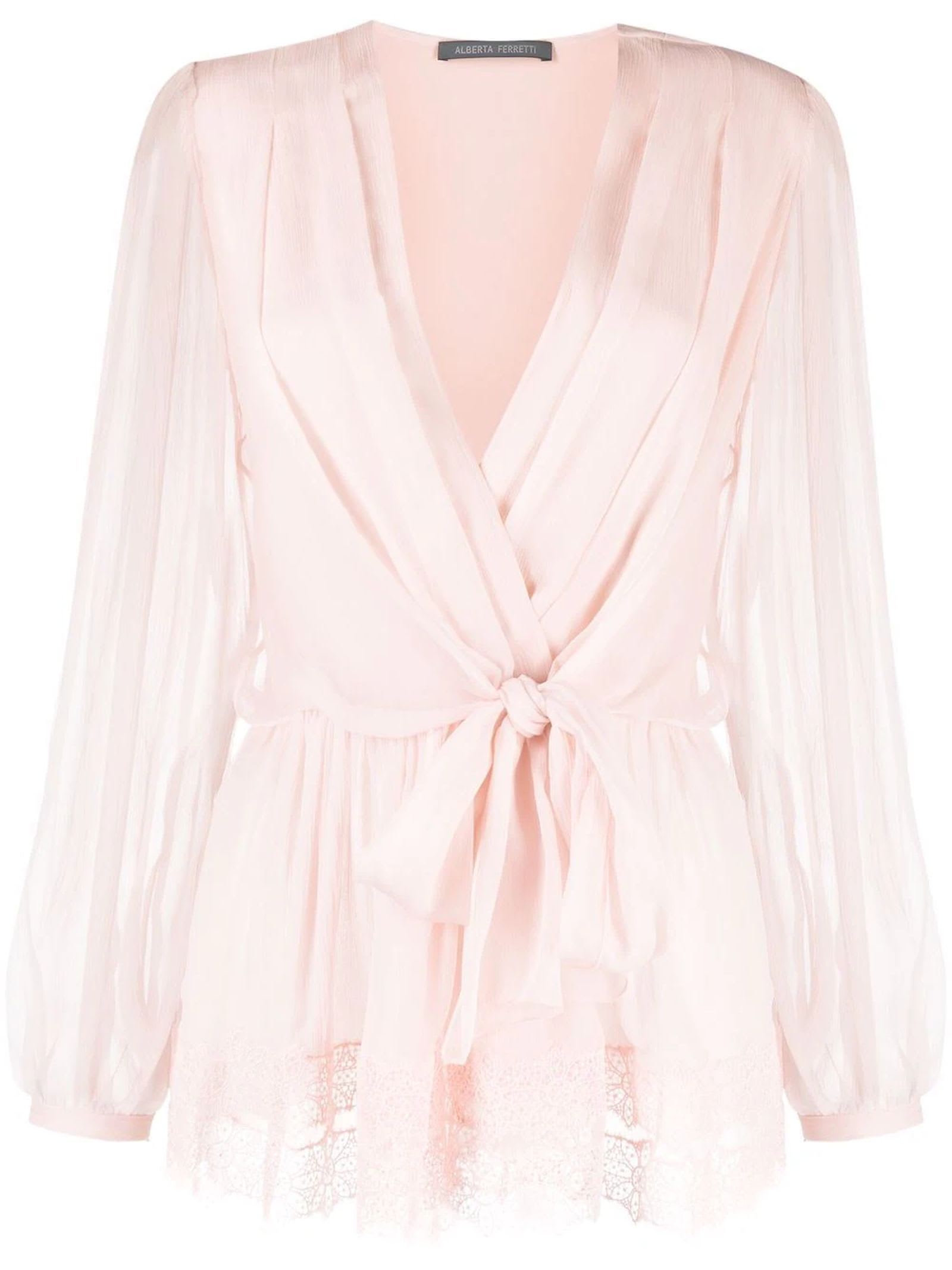 Alberta Ferretti Light Pink Silk Blouse
