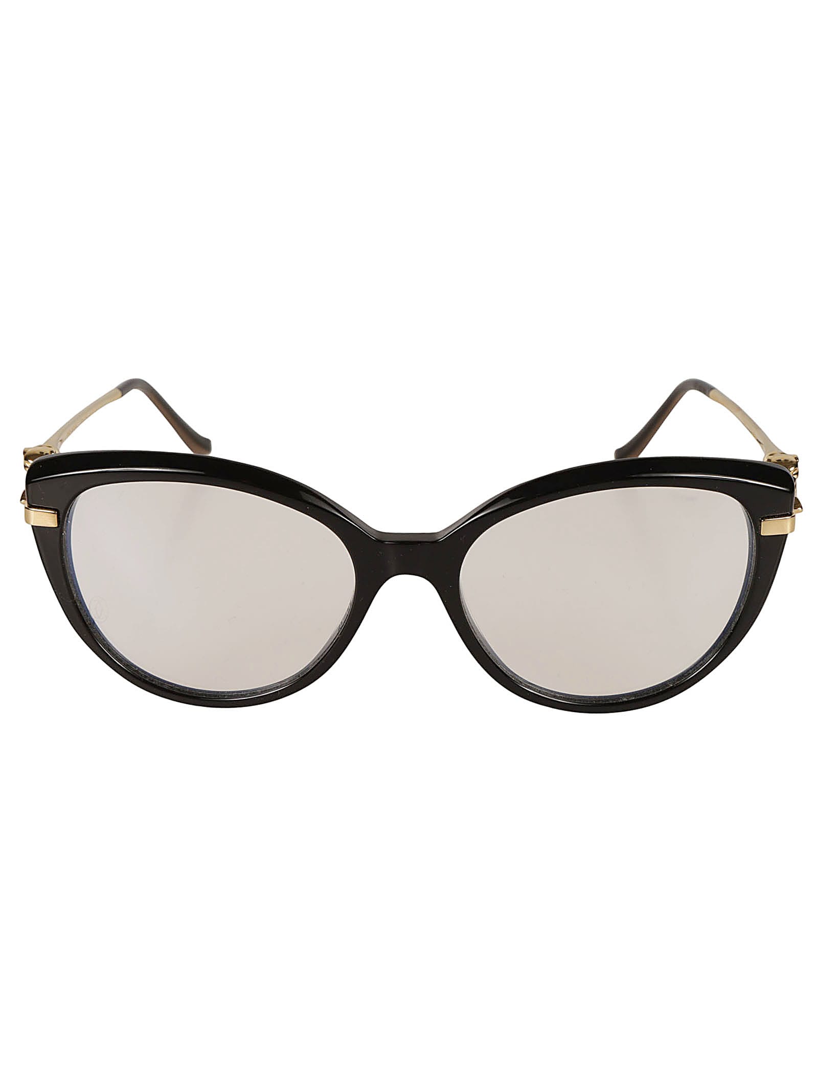 Cartier Round Cat-eye Sunglasses Sunglasses In Black-gold