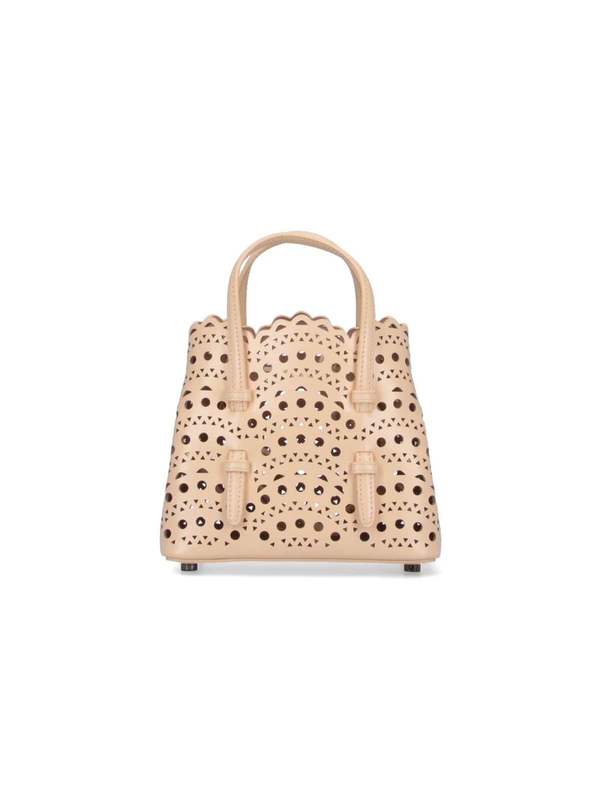 Shop Alaïa Mina 16 Vienne Micro Tote Bag In Beige