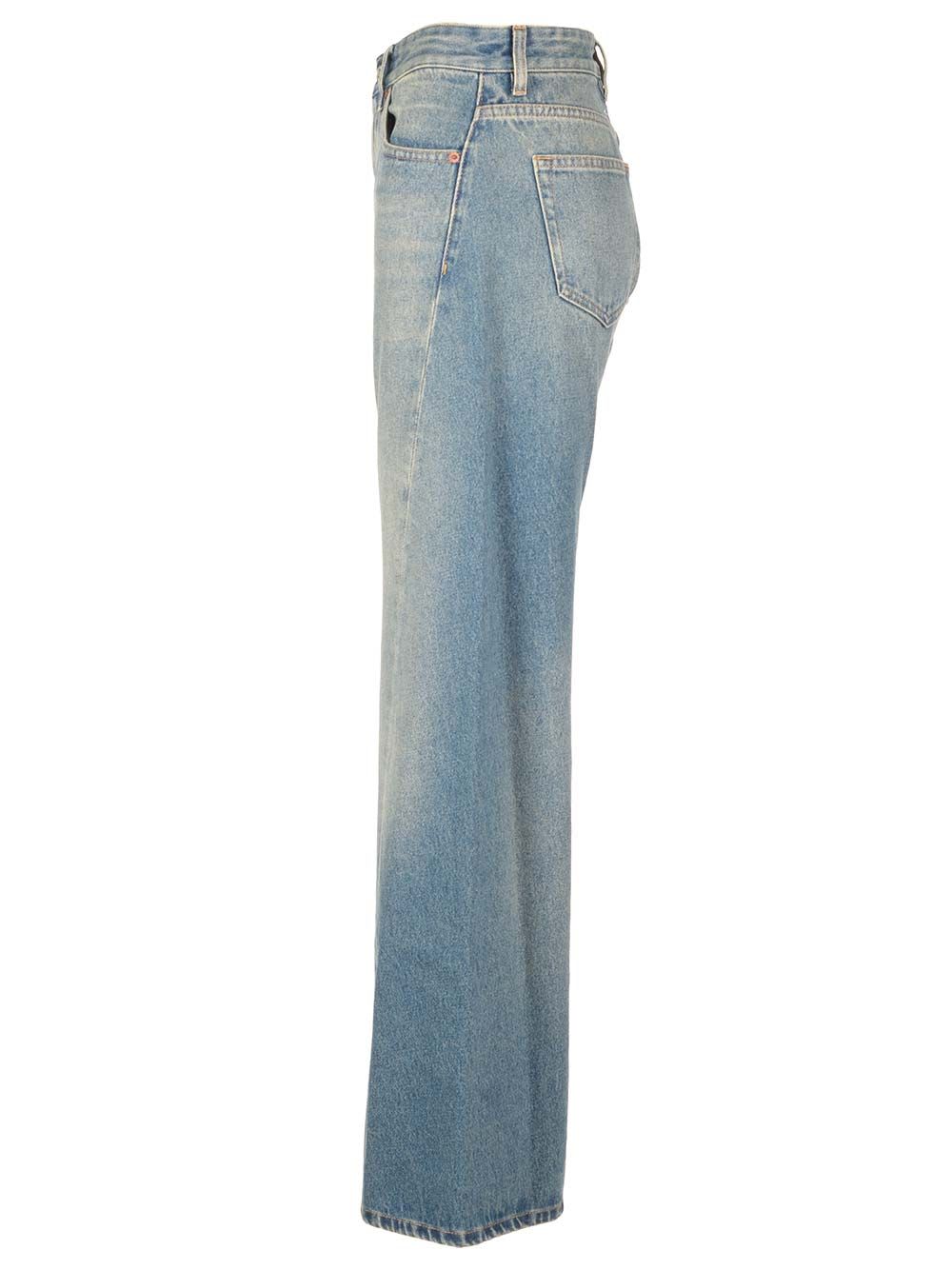 Shop Mm6 Maison Margiela Oversized Jeans In Blue