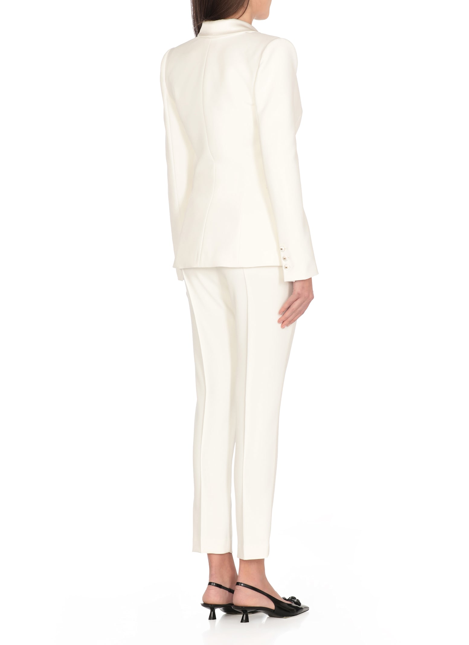 Elisabetta Franchi Blazer 1 Petto E Mezzo Blazer In Ivory