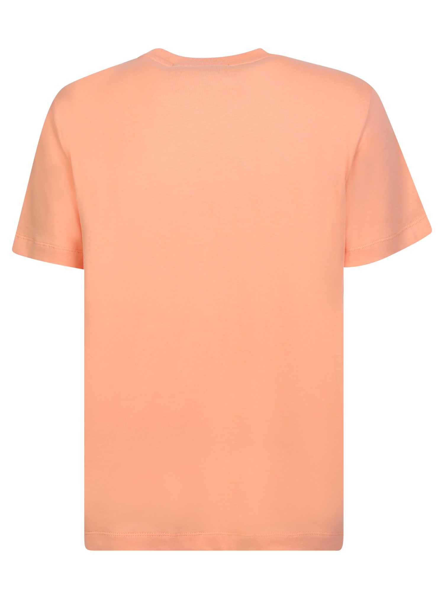 Shop Msgm Contrasting Logo Orange T-shirt