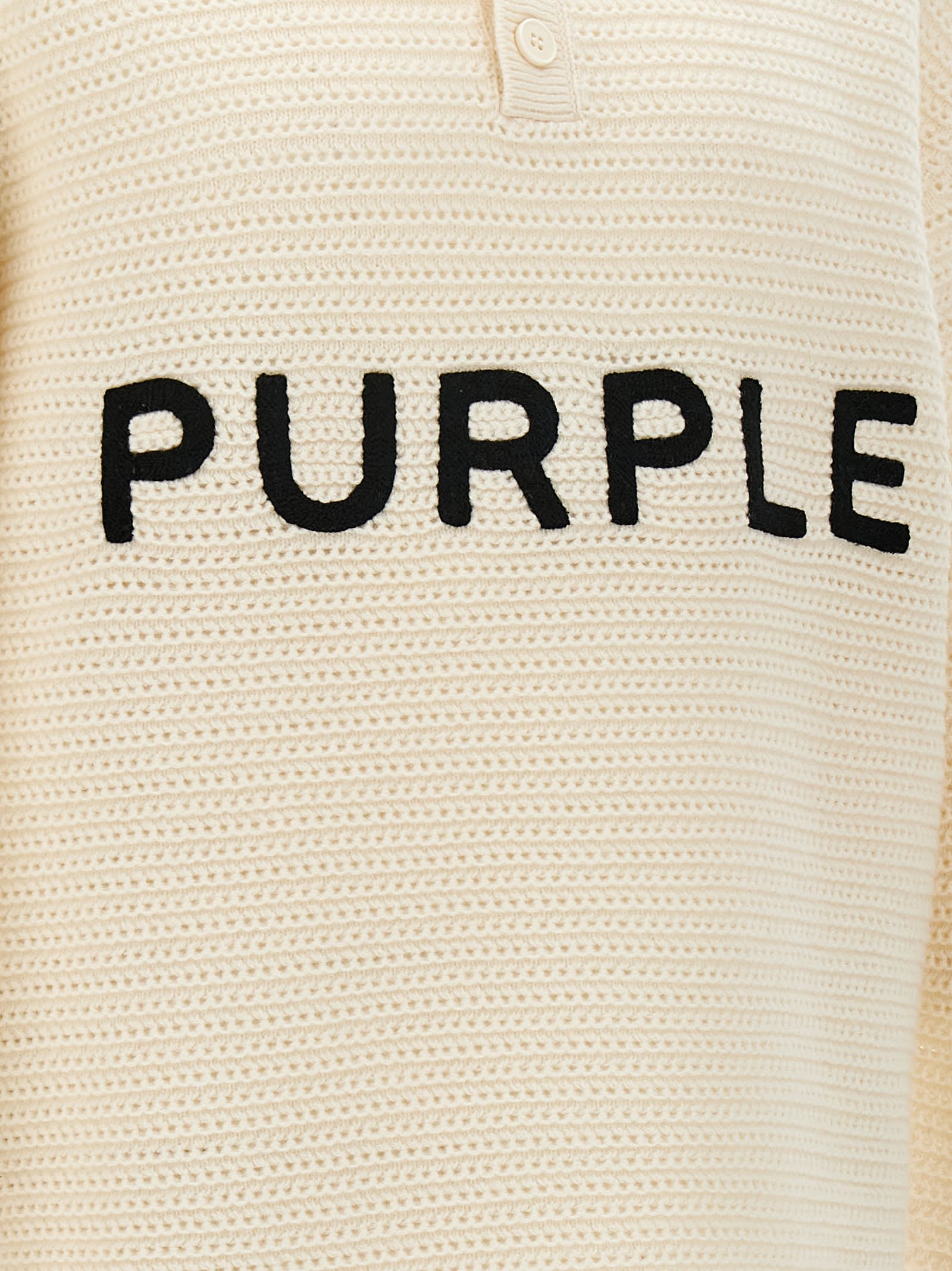 Shop Purple Brand Logo Embroidery Sweater In White