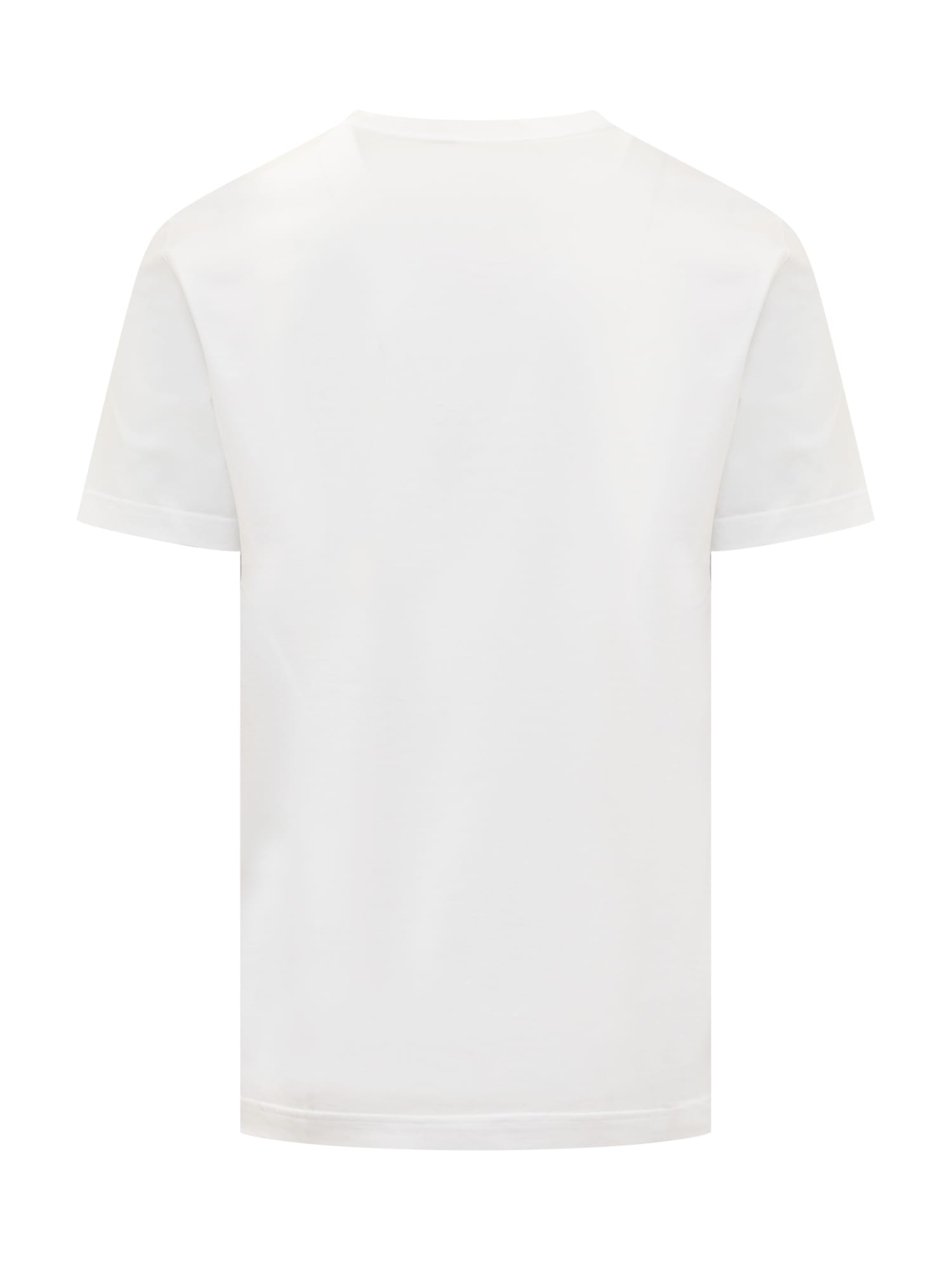 Shop Dolce & Gabbana T-shirt With Dg Embroidery In Bianco Ottico