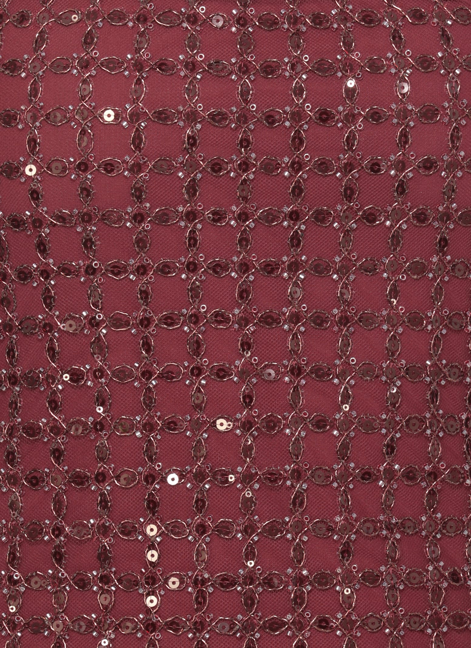 Rotate Birger Christensen Floor-length Burgundy Strapless Evening Dress With Sequined Detailing In Burgundy