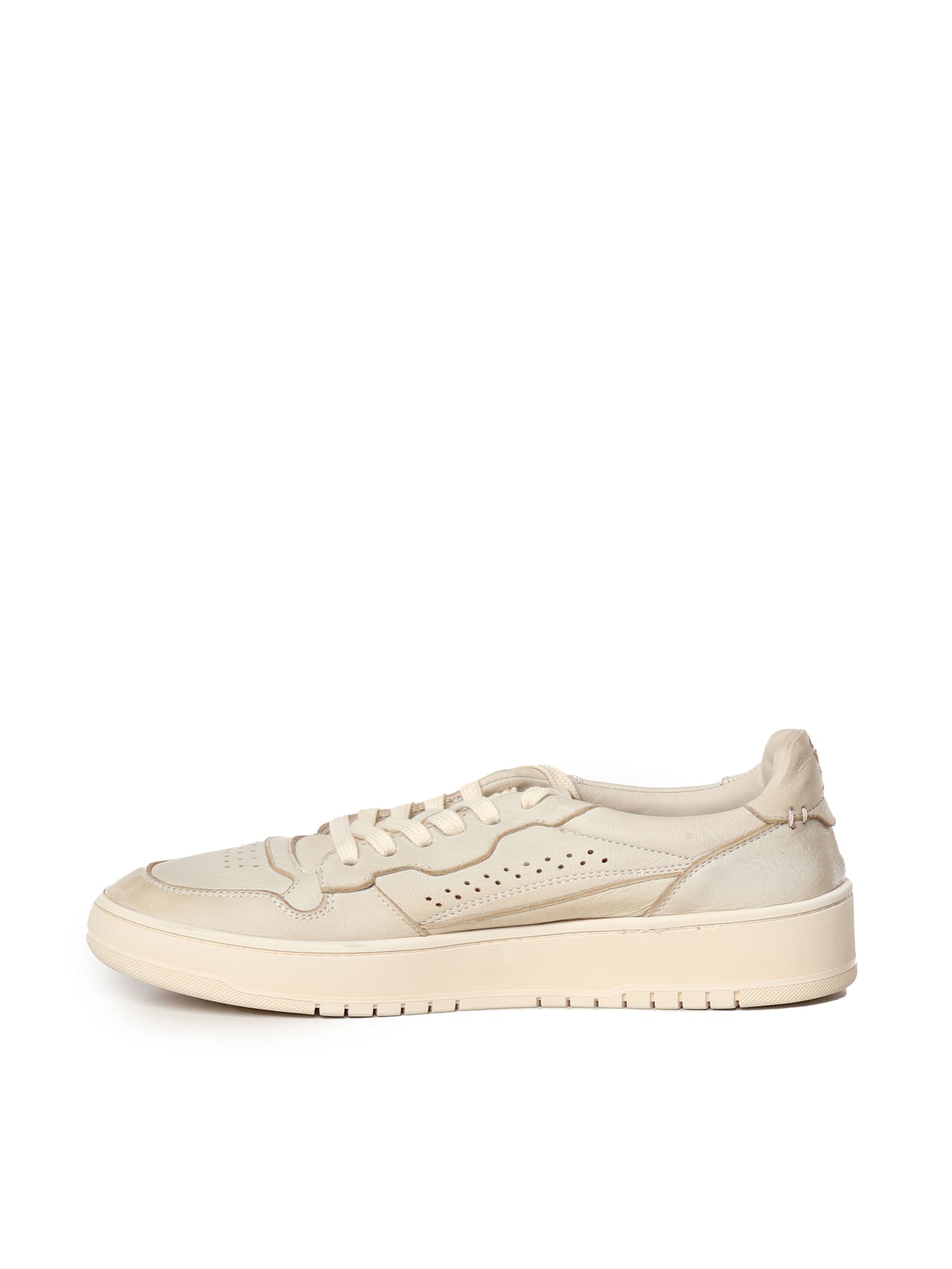 Eleventy Leather Sneakers In Sabbia