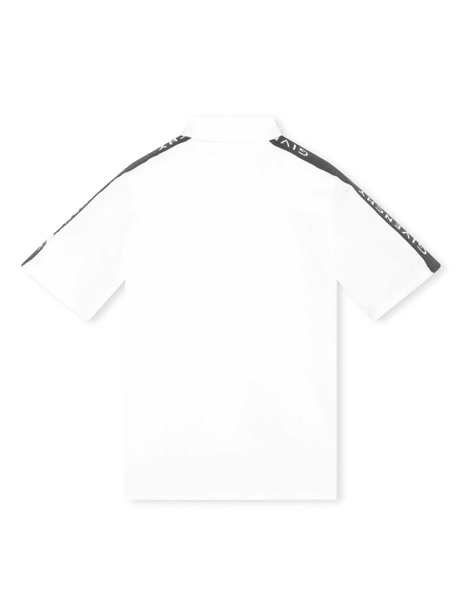 Shop Givenchy White Shirt With Zip And Logo Bands