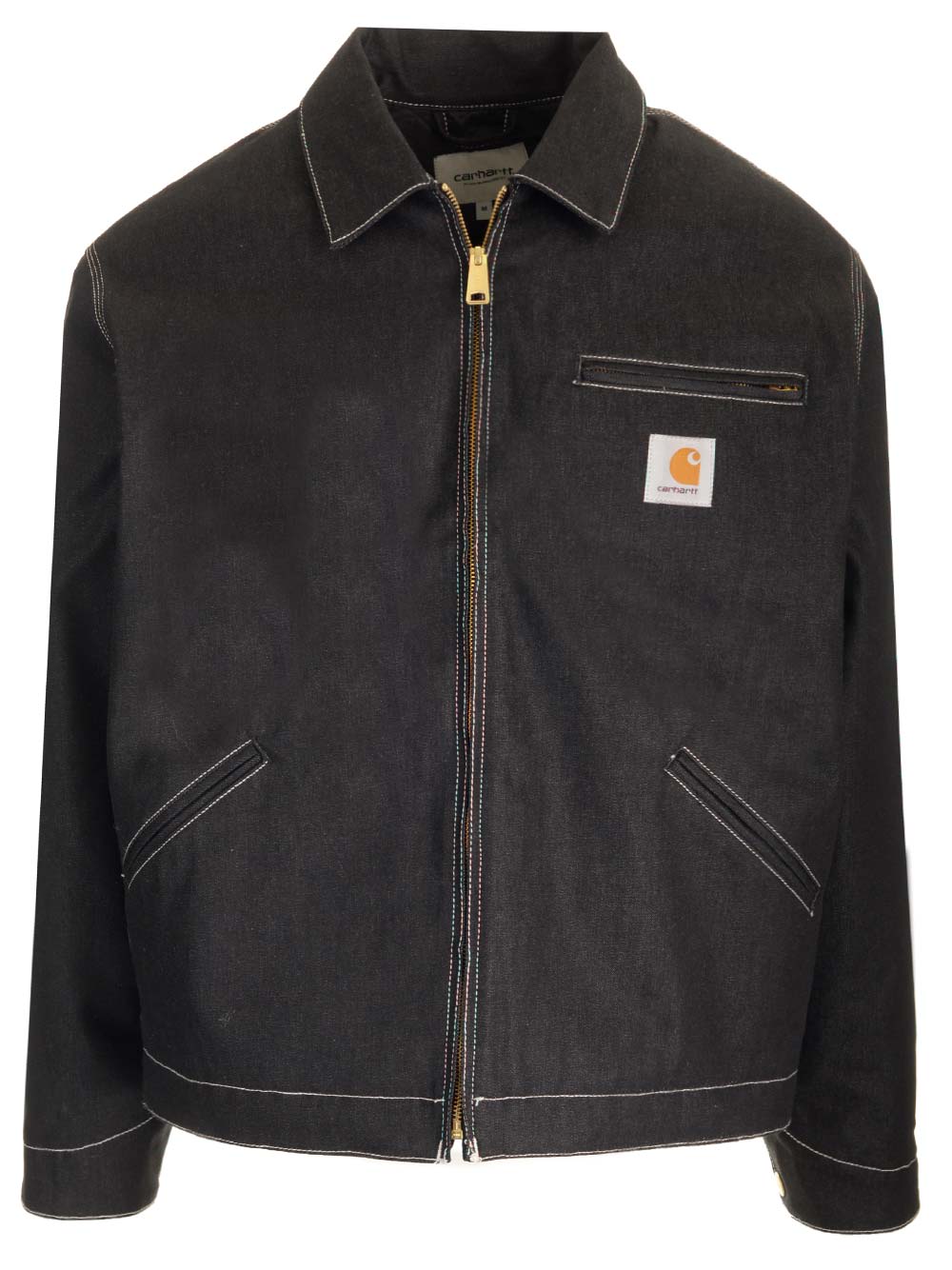 Carhartt Structured Collared Front Pocket Long Sleeve Jacket In Black