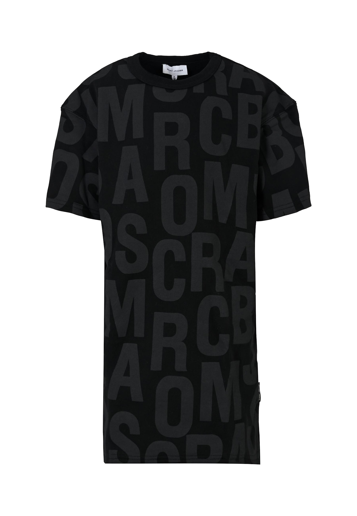 Marc Jacobs Black Dress For Girl With Logo In Black