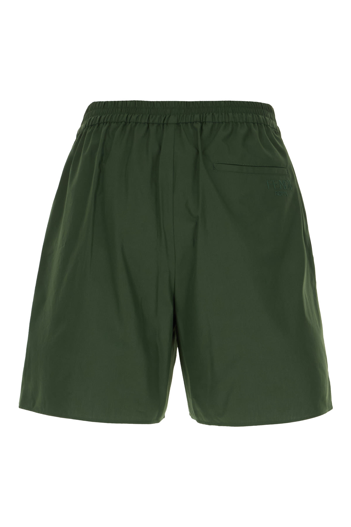Fendi Bermuda Shorts Cotton Elastic Waistband In Jungle
